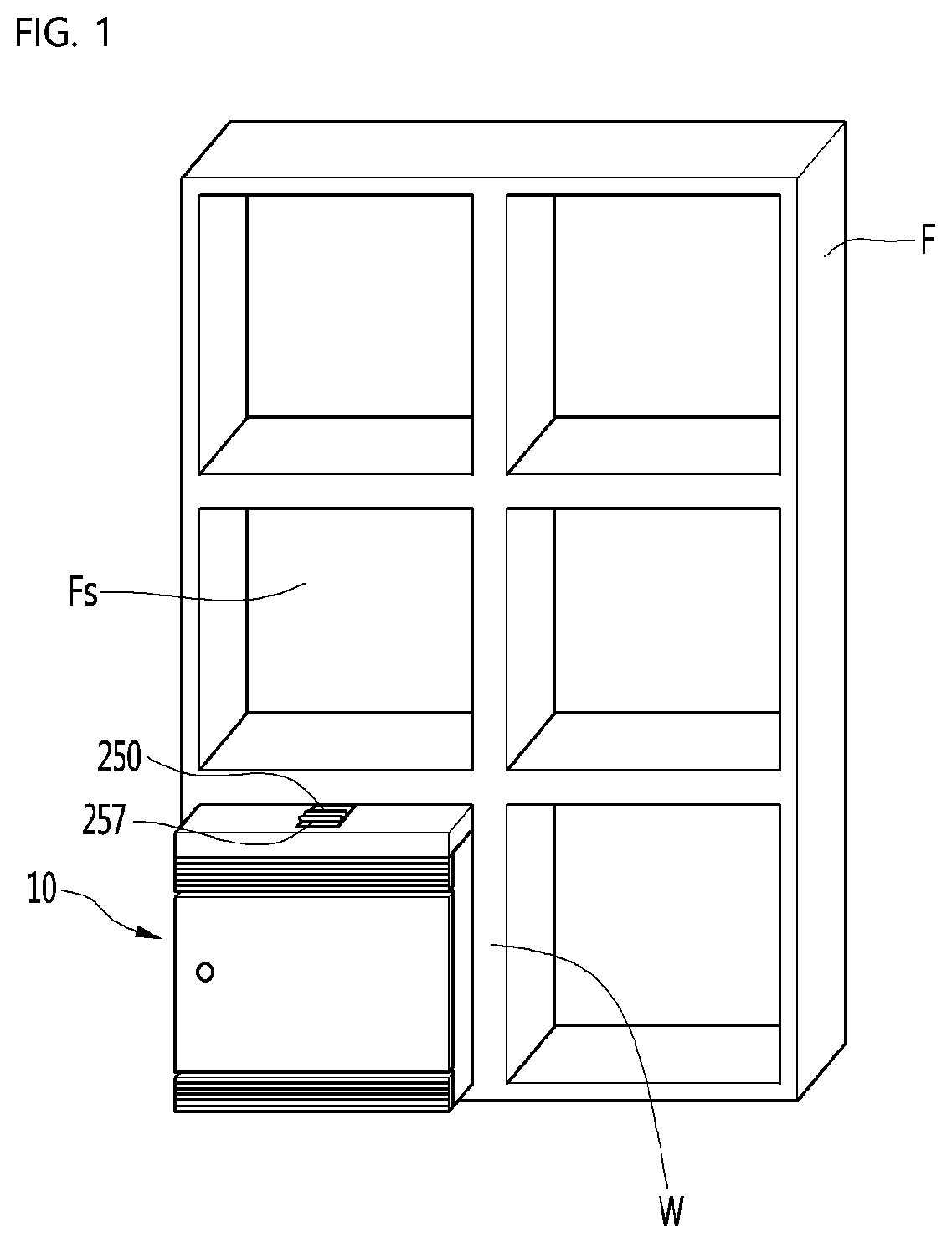 Refrigerator with mechanism for installing in a storage space