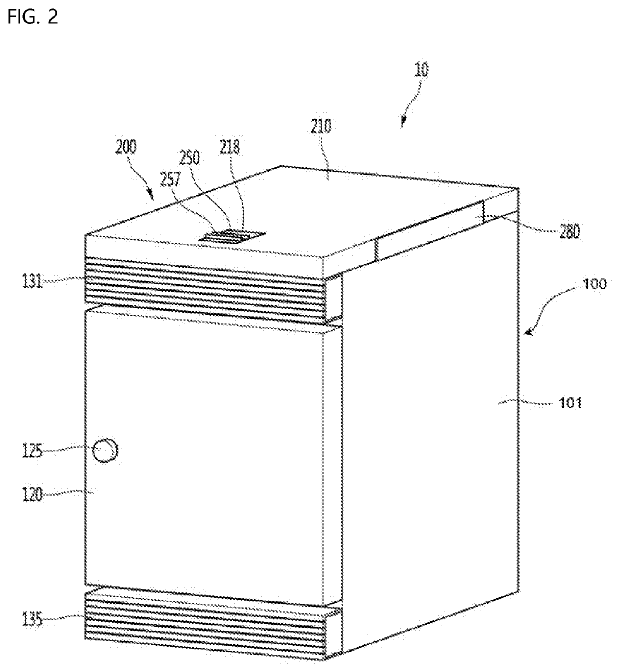Refrigerator with mechanism for installing in a storage space