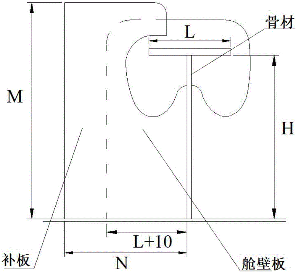 Welding structure for hole pattern of aggregate penetration hole in ship bulkhead plate and supplementary plate