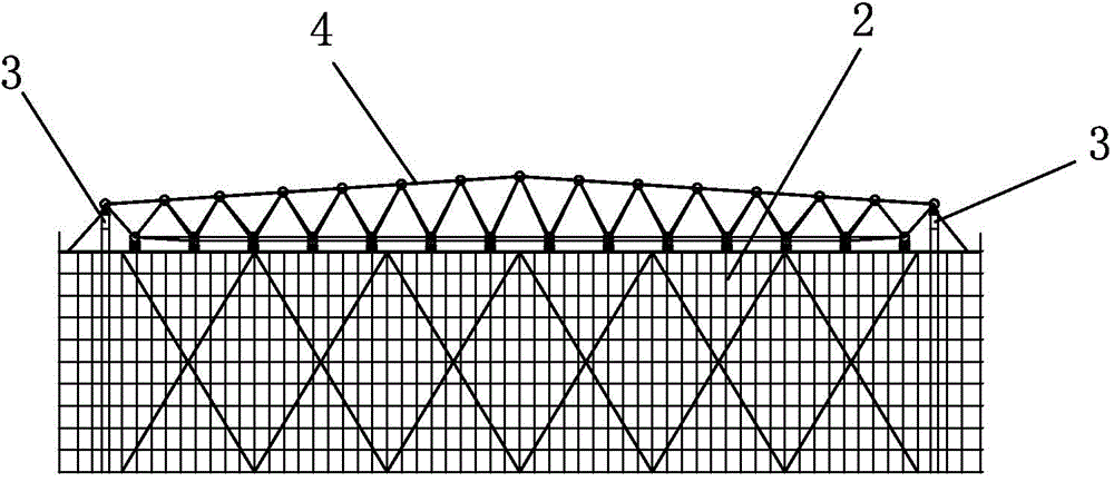 Large-span net rack aloft pairing, installing and overall horizontal moving method