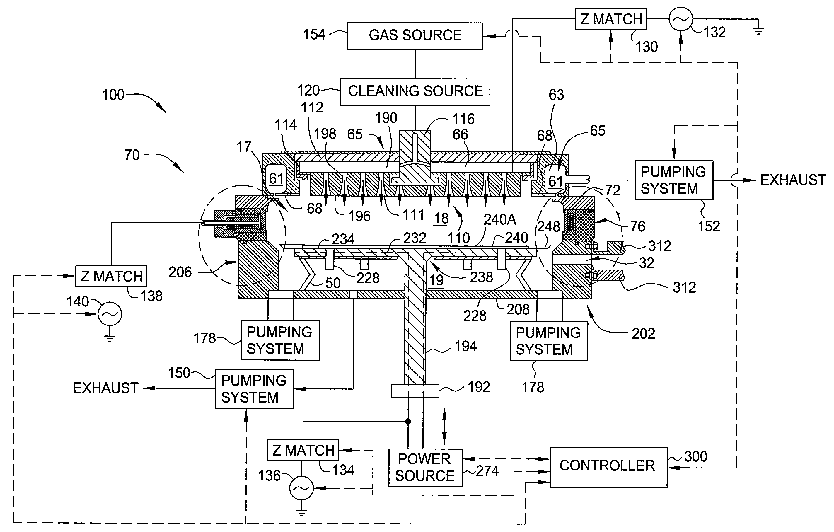 Contamination reducing liner for inductively coupled chamber