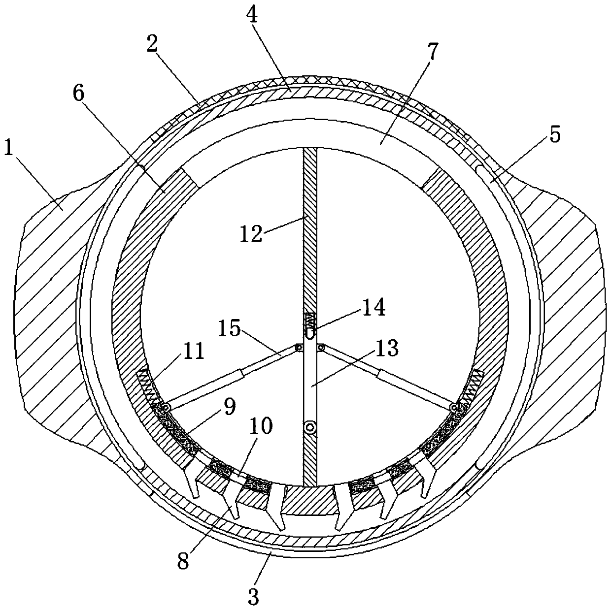 Air sweeping device for cylindrical air conditioner based on opposite differential air blowing