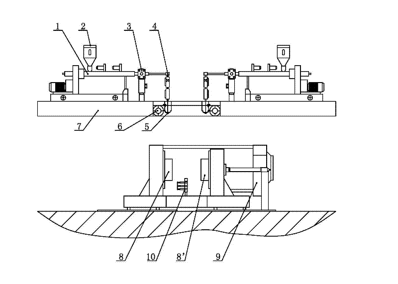 Blow molding device and blow molding method for plastic fuel tank