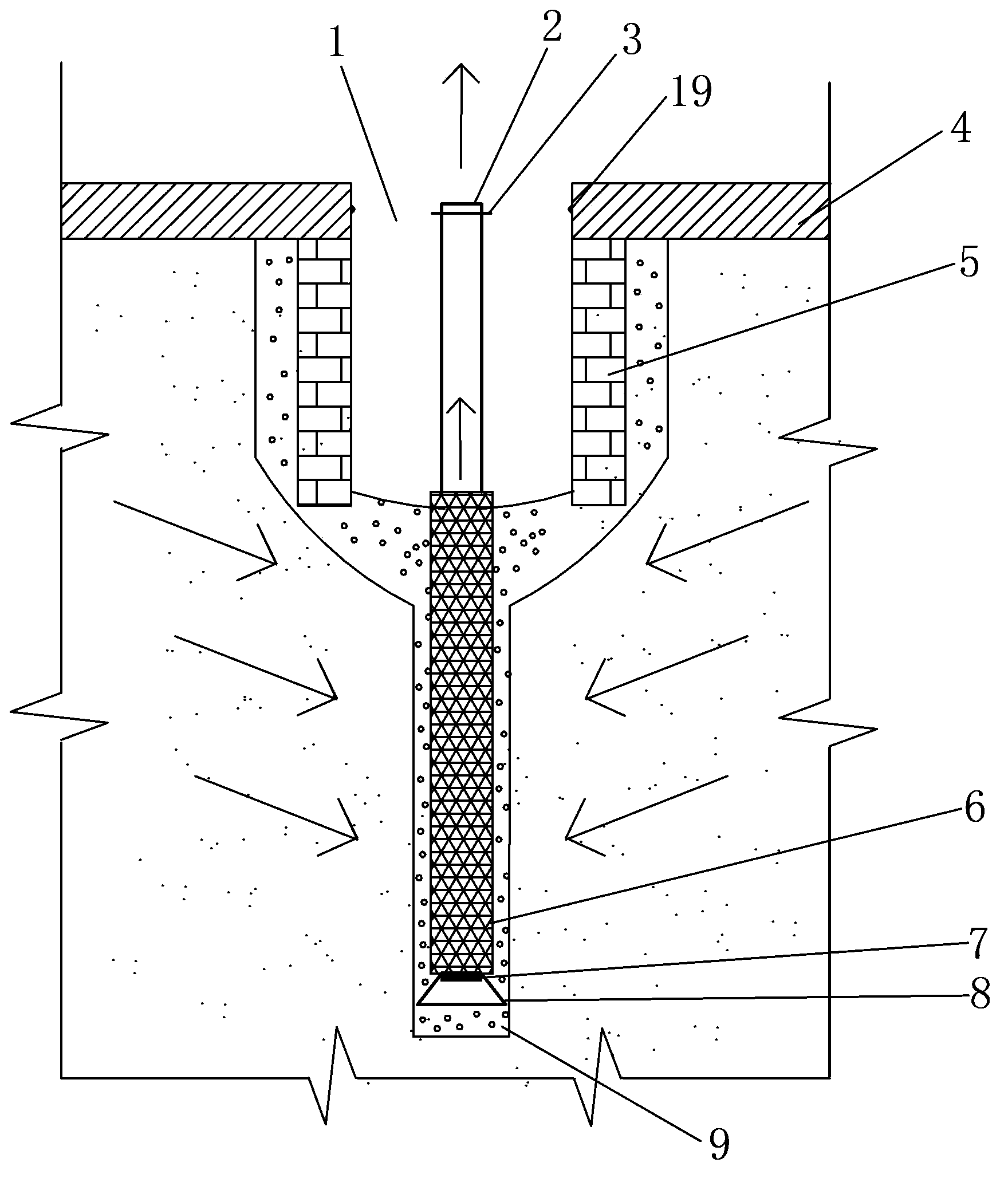 Concrete foundation slab restoring method for preformed water collecting well for higher underground hydraulic pressure