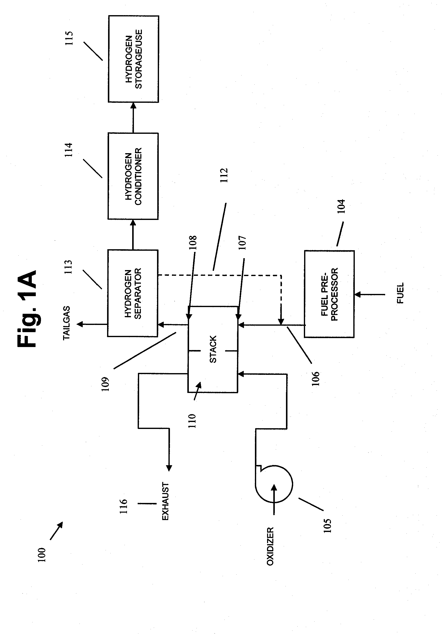 Low pressure hydrogen fueled vehicle and method of operating same