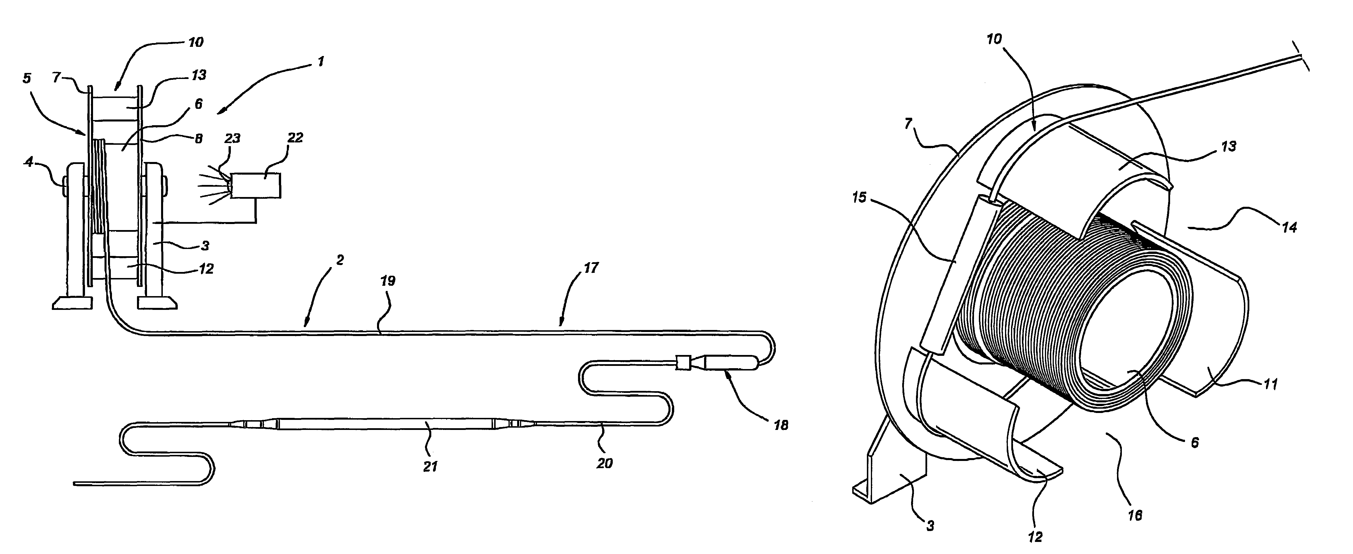 Winch for a segmented wire and method for operating said winch