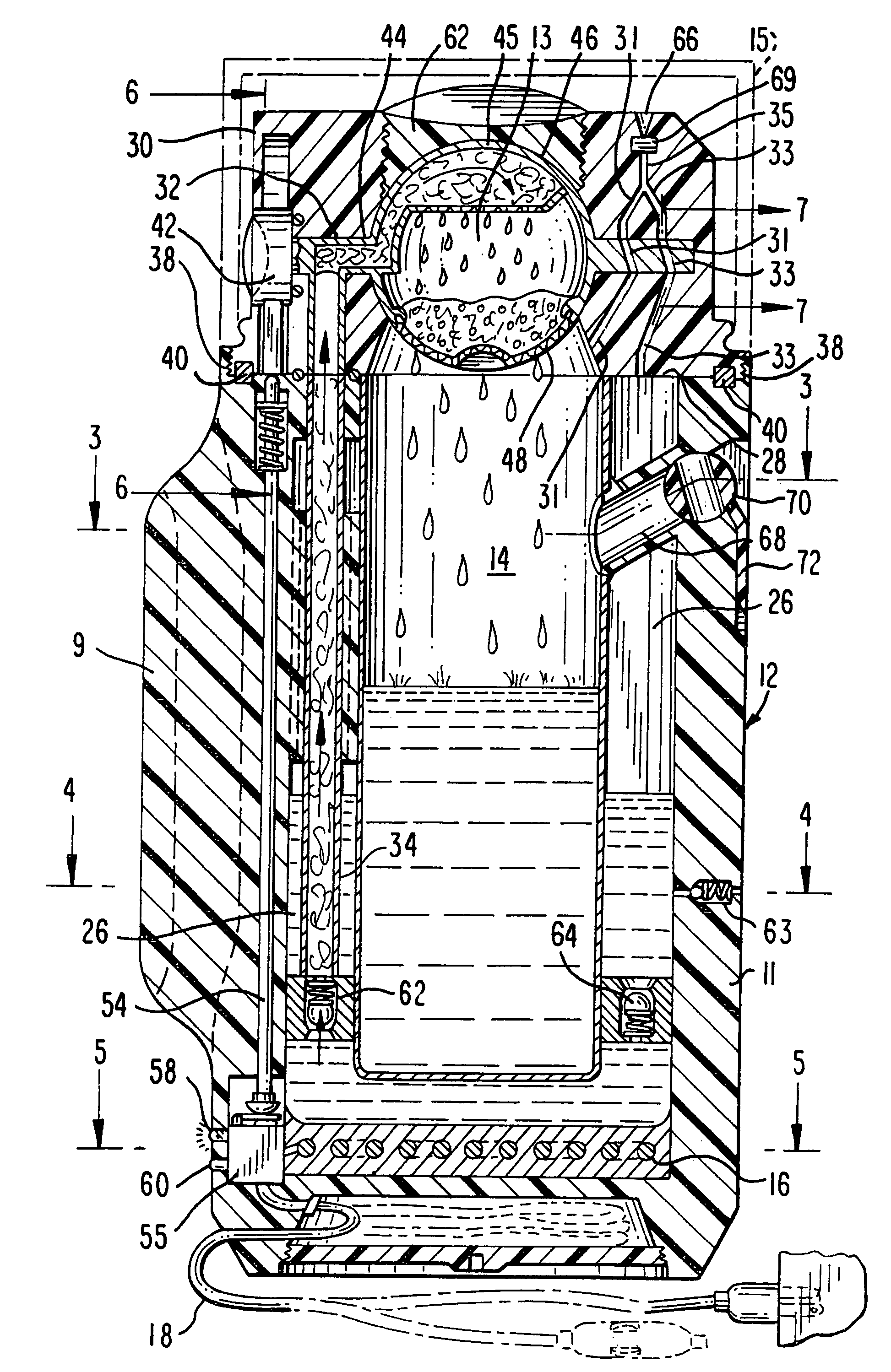 Apparatus for brewing beverages such as coffee and the like