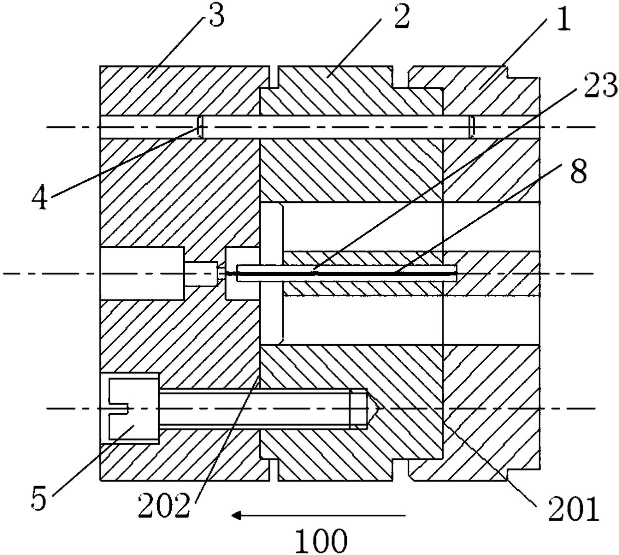 A hot extrusion die and wire-inserted composite sheet made of it