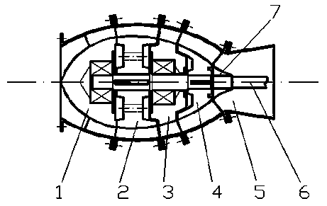 Two-stage through-flow turbine with ultralow specific speed