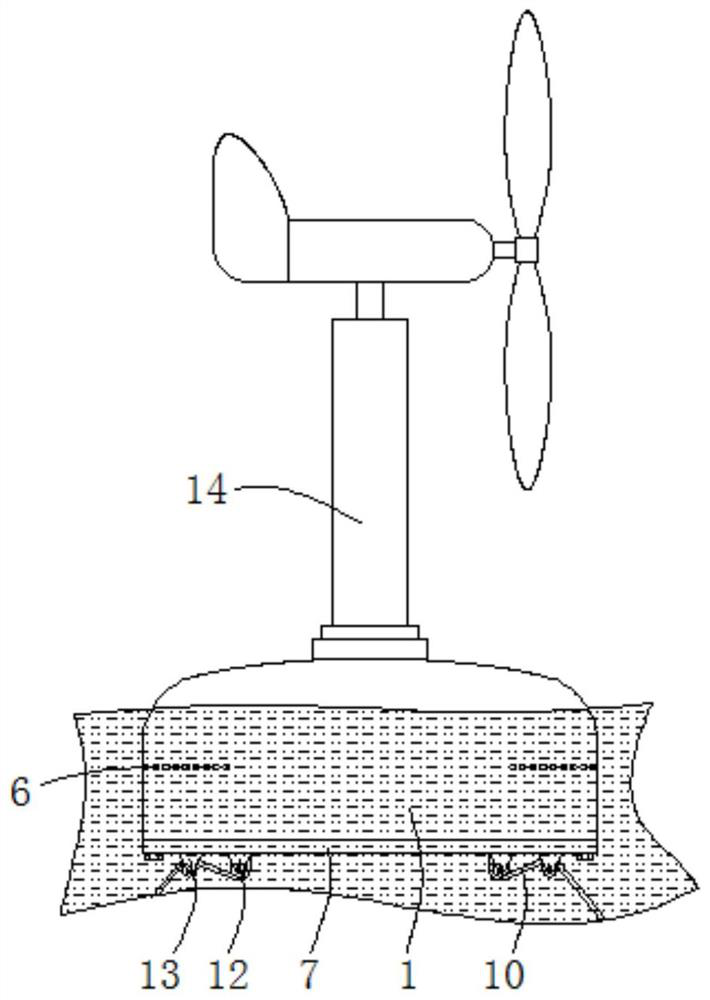 A floating body for semi-submerged marine wind power generation equipment