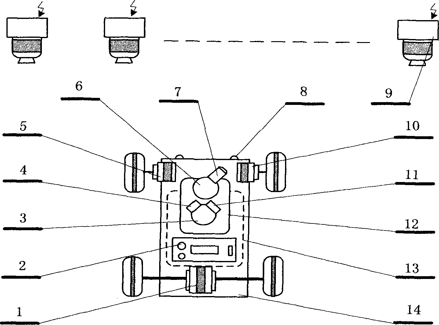 Patrol type intelligent active fire-fighting device