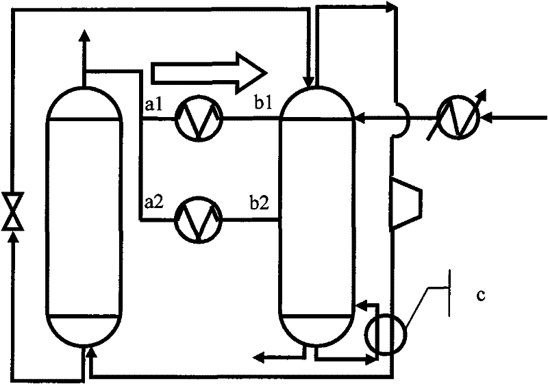 Tower of internal thermal coupling distillation tower and control process thereof