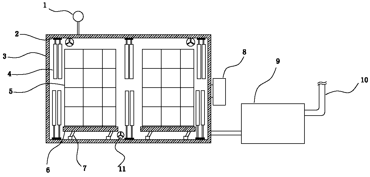Fruit and vegetable vacuum precooling, sterilizing and fresh keeping synergy device and application method thereof