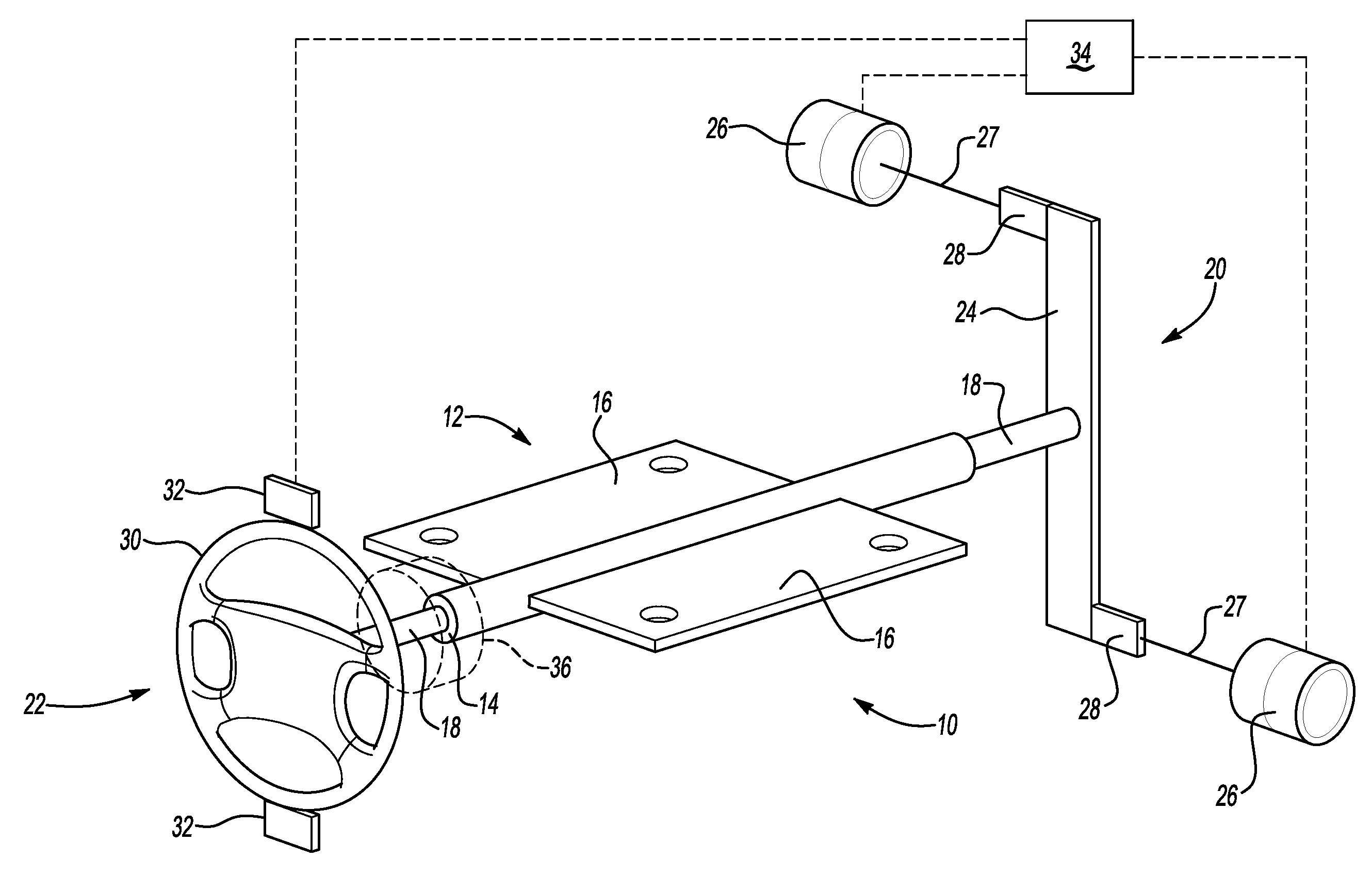 Method of measuring torsional dynamics of a steering column at small dynamic amplitudes