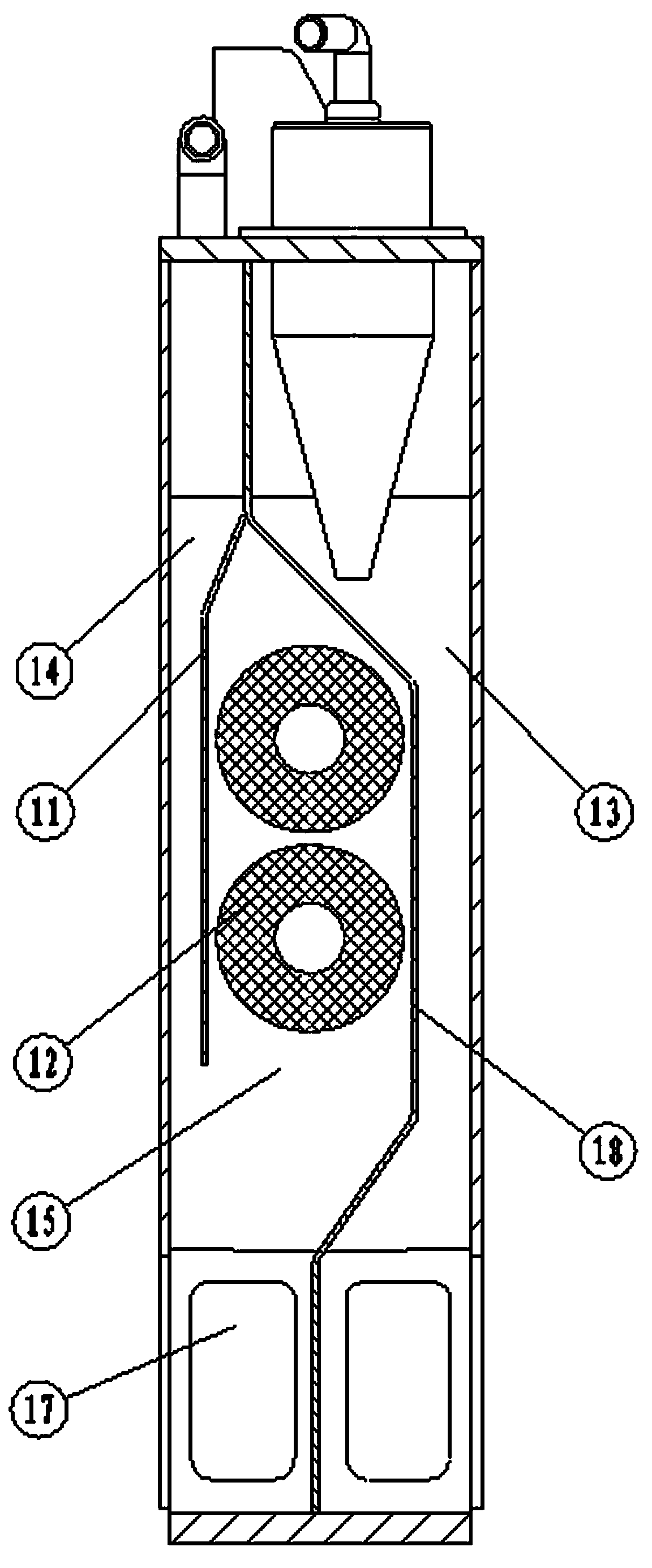 Integrated vacuum negative-pressure three-level dust removal system