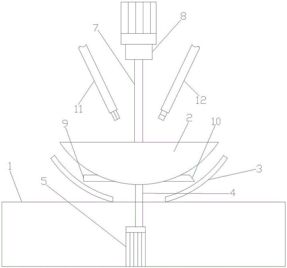 Rotating type automatic stir-frying device