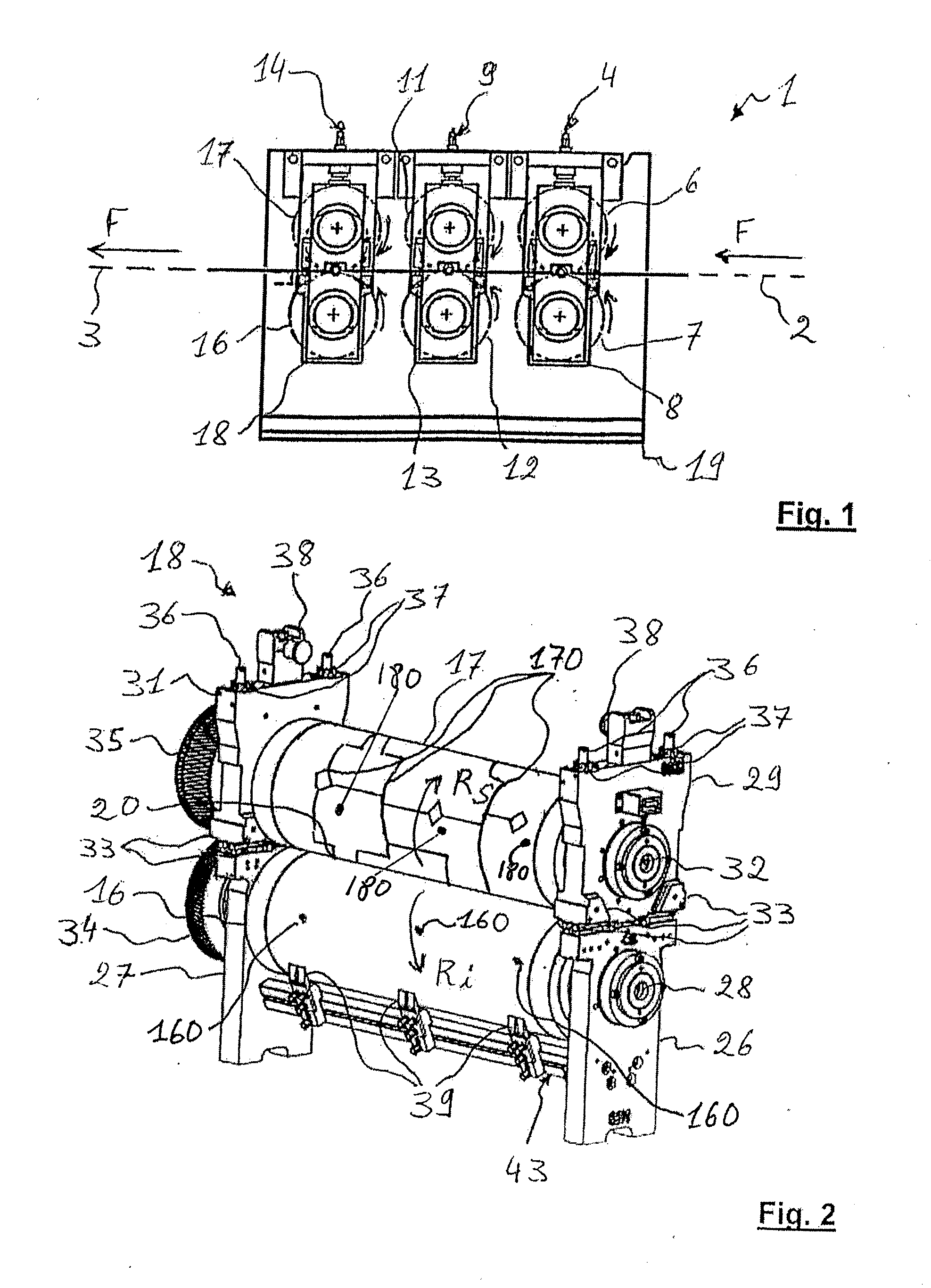 Waste stripping and cutting arrangement, cassette, unit and machine provided therewith