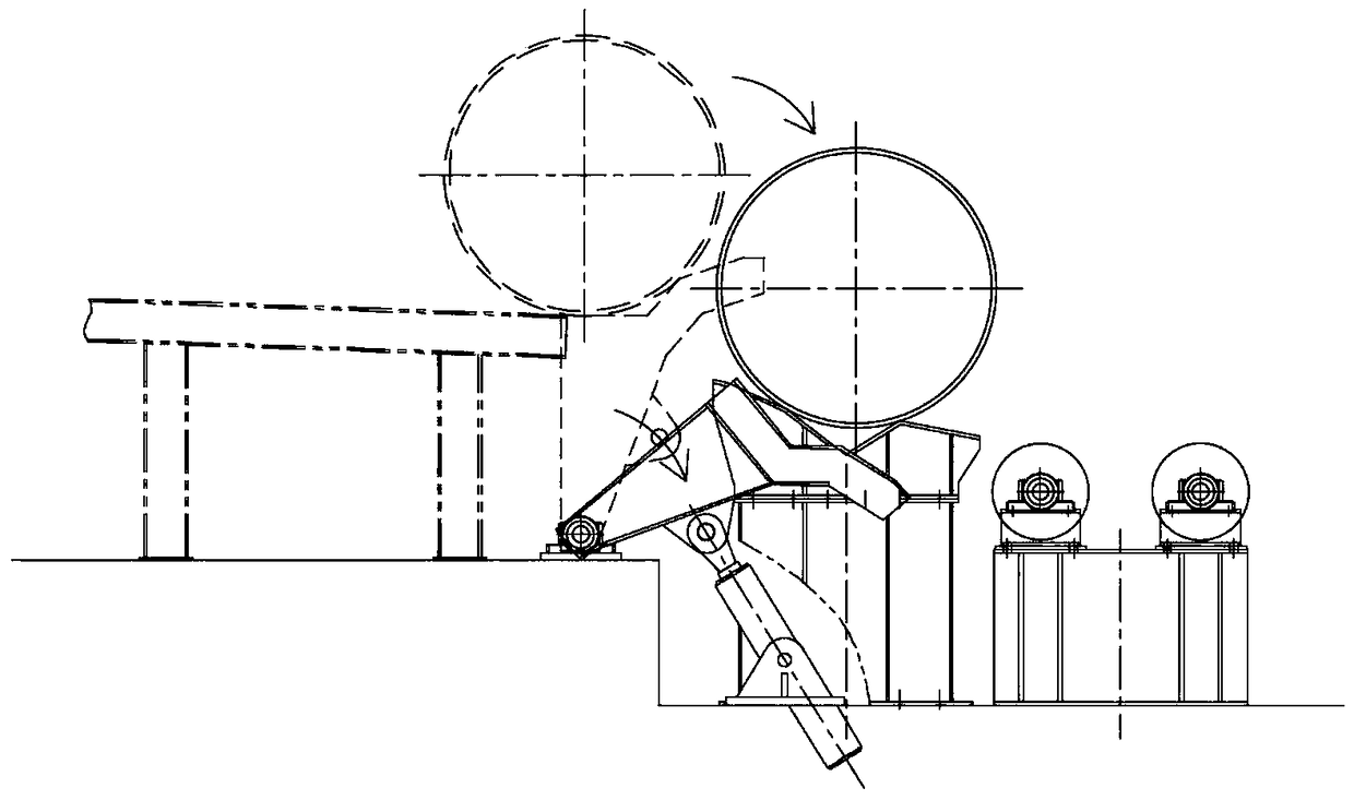 Baffle tube material stirring swing arm device