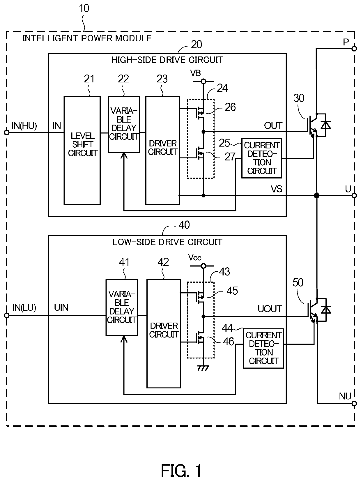 Power module with built-in drive circuits
