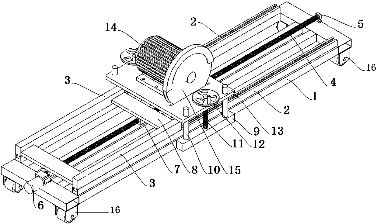 Construction method for building board cutting device