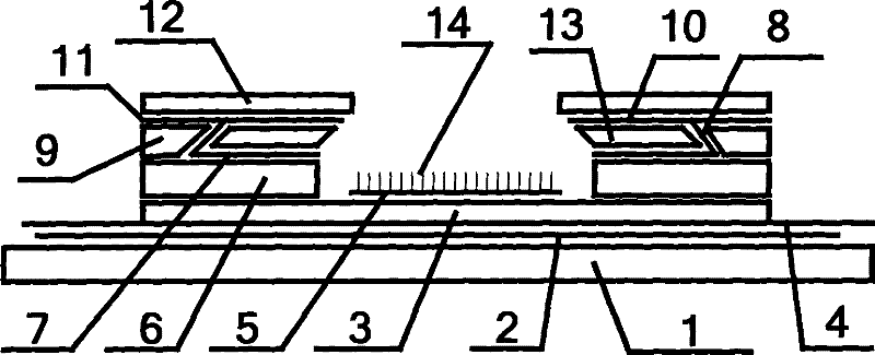 Flat-panel display with high segment cathode double-dot gate control structure and its manufacturing process