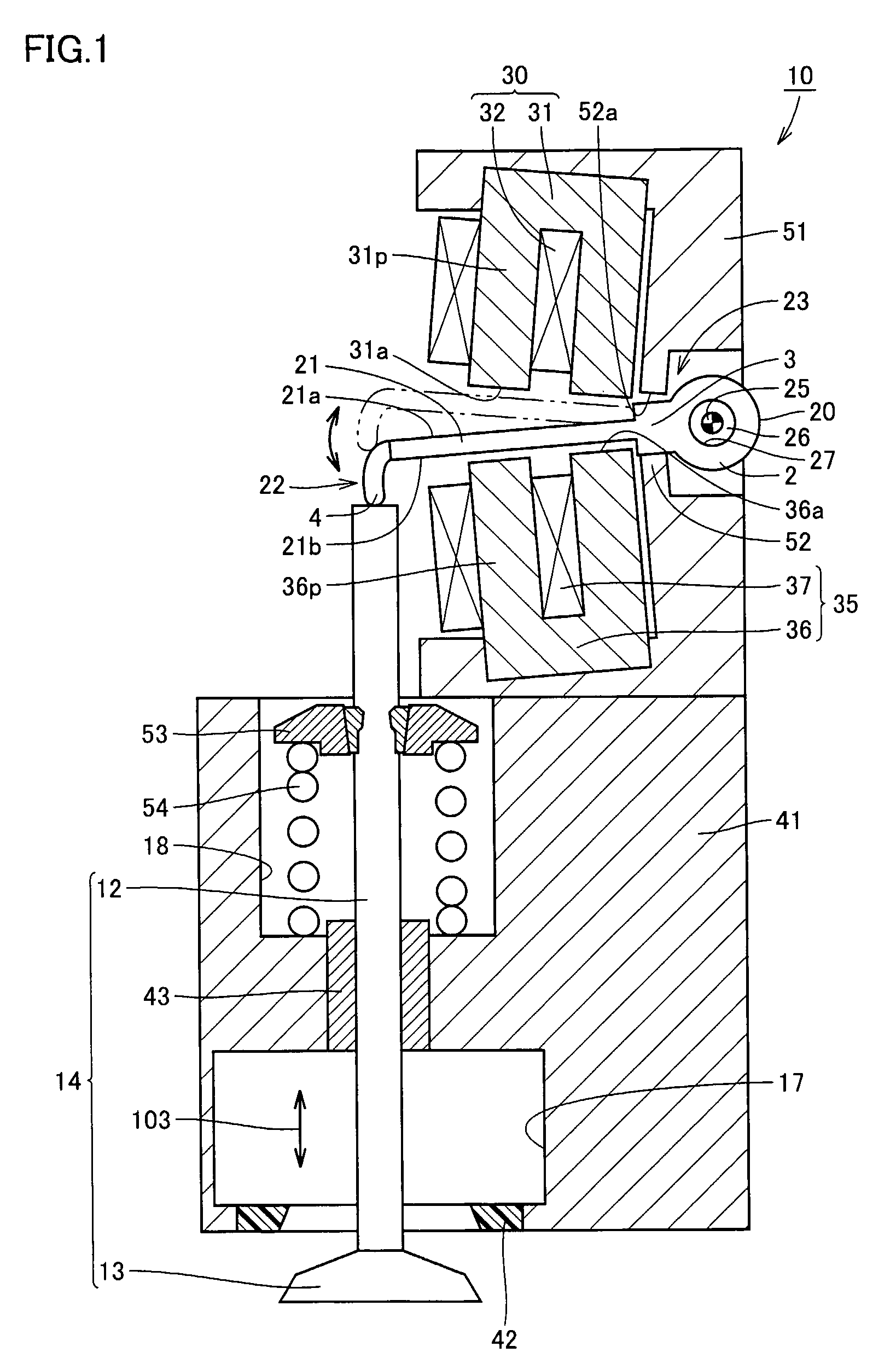 Electromagnetically driven valve