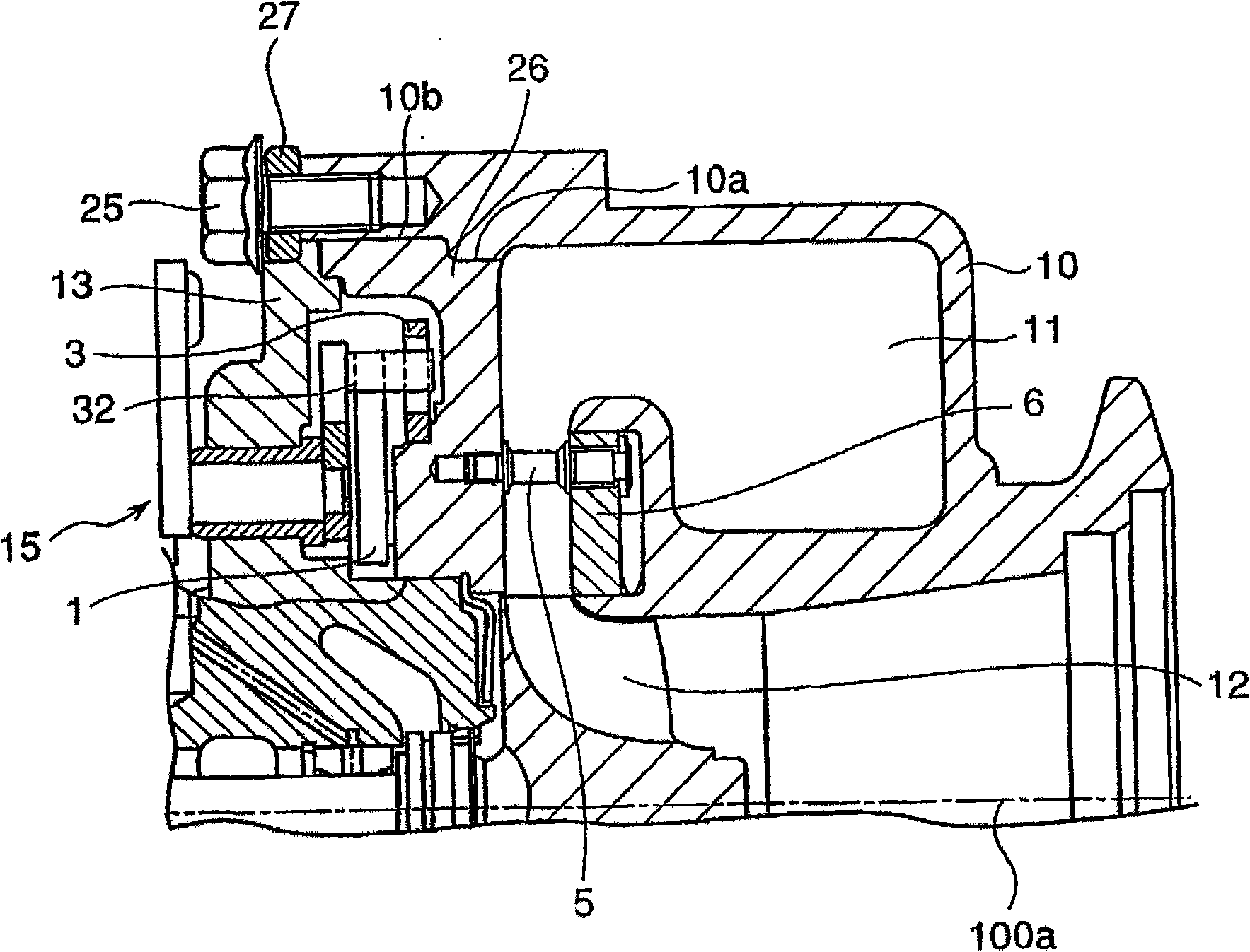 Mounting structure for variable nozzle mechanism