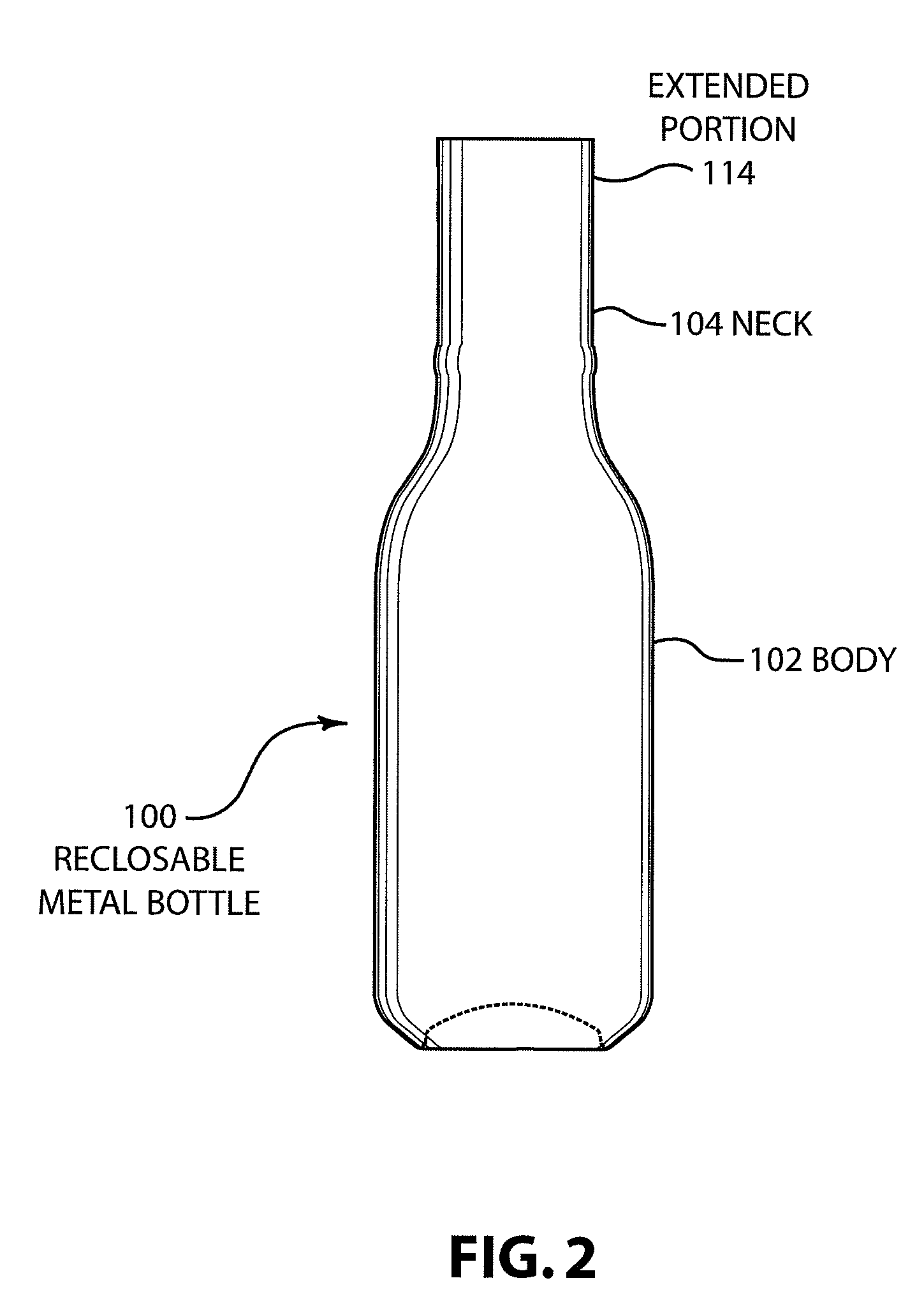 Reclosable metal bottle