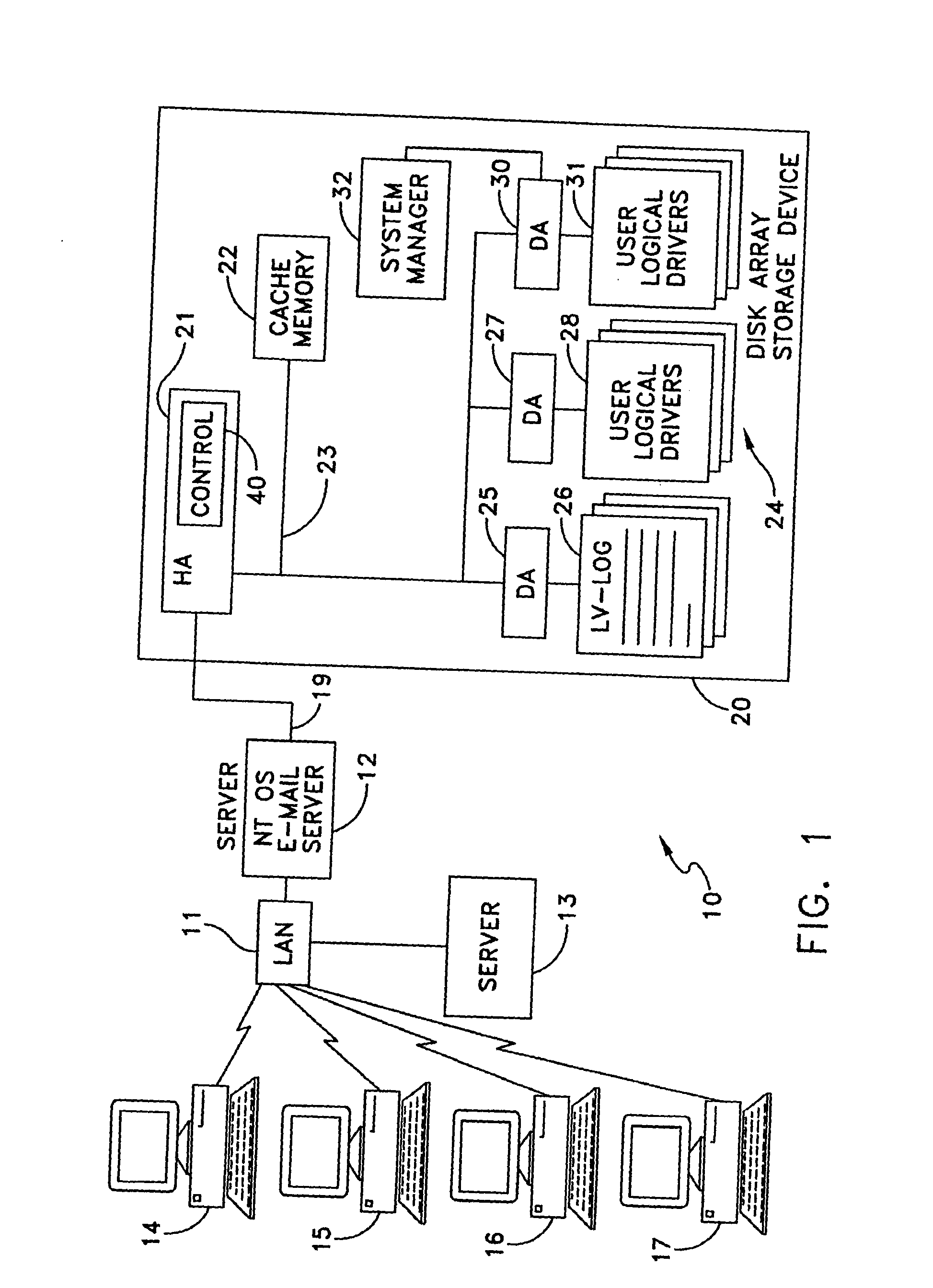 Disk array storage device with means for enhancing host application performance using task priorities