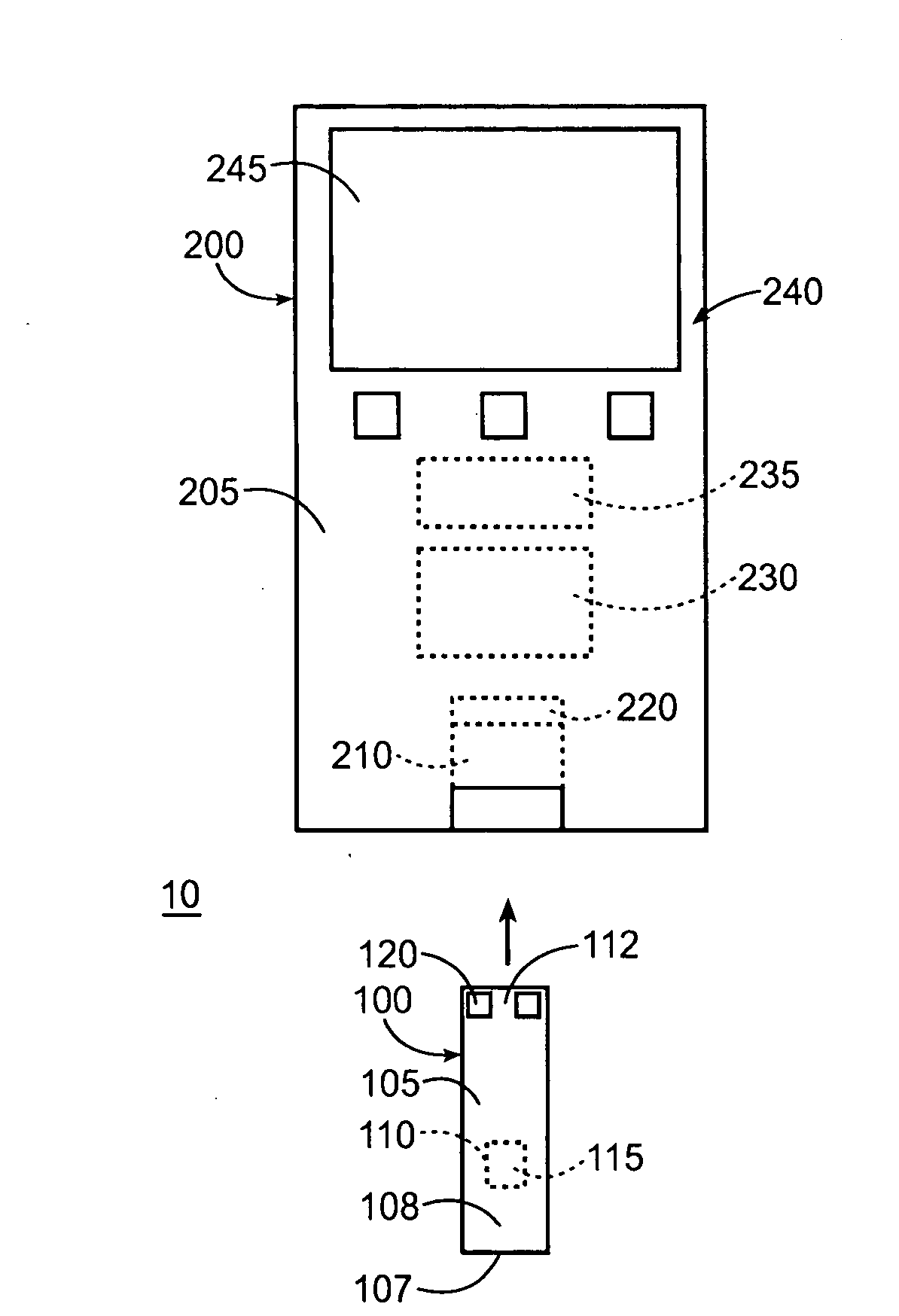 Method and assembly for determining the temperature of a test sensor