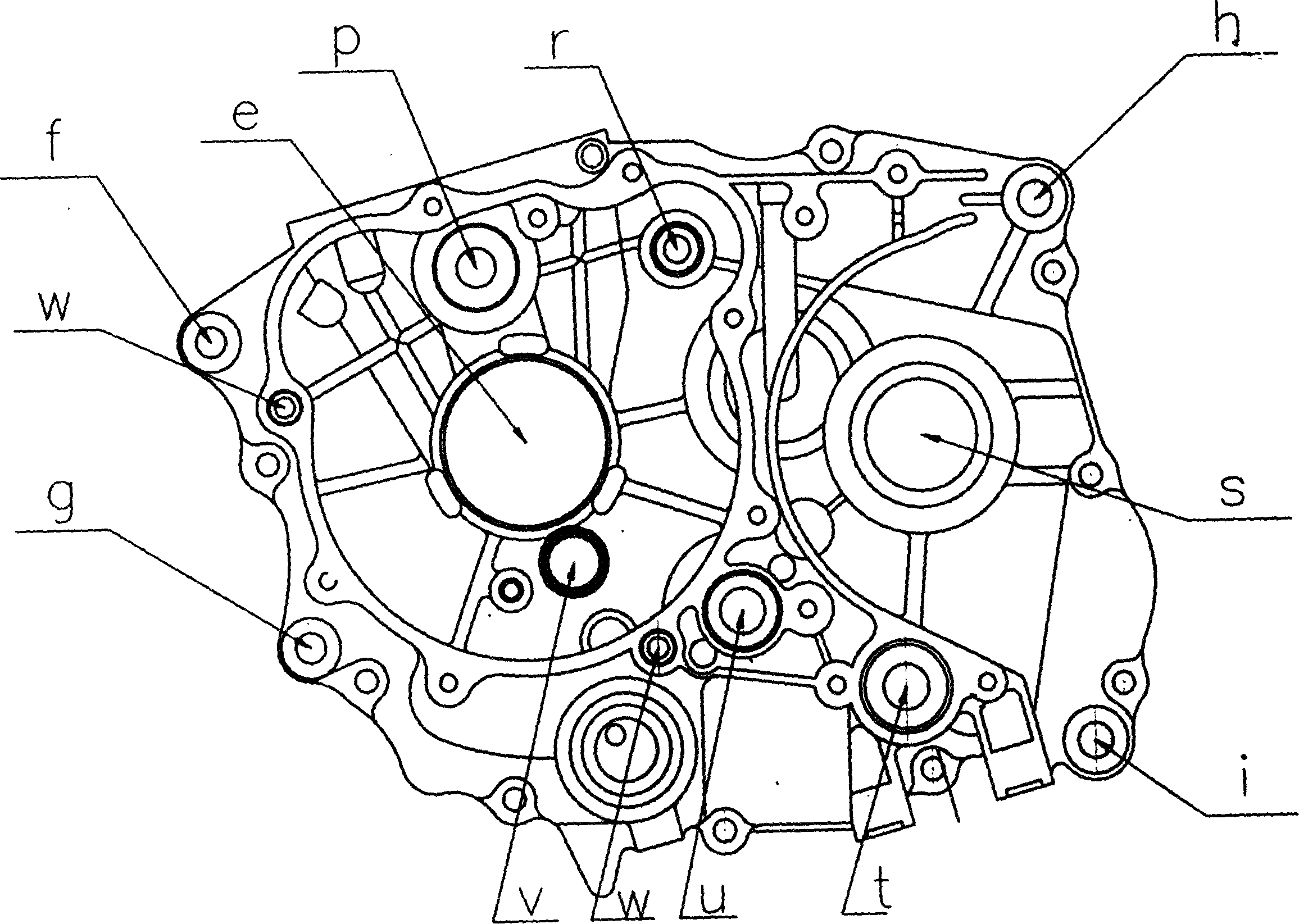 Reducing vibration type engine crankcase of motorcycle