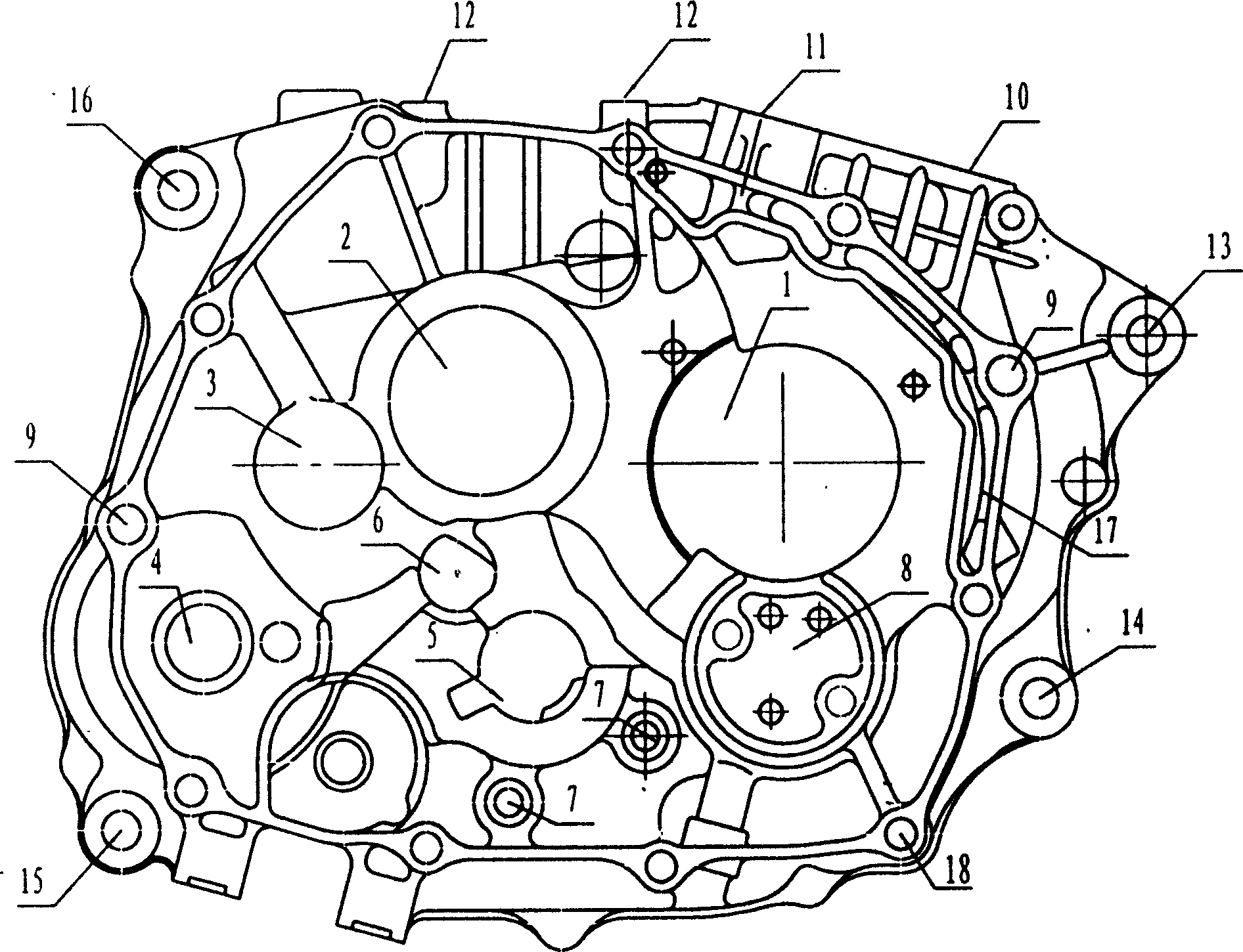 Reducing vibration type engine crankcase of motorcycle