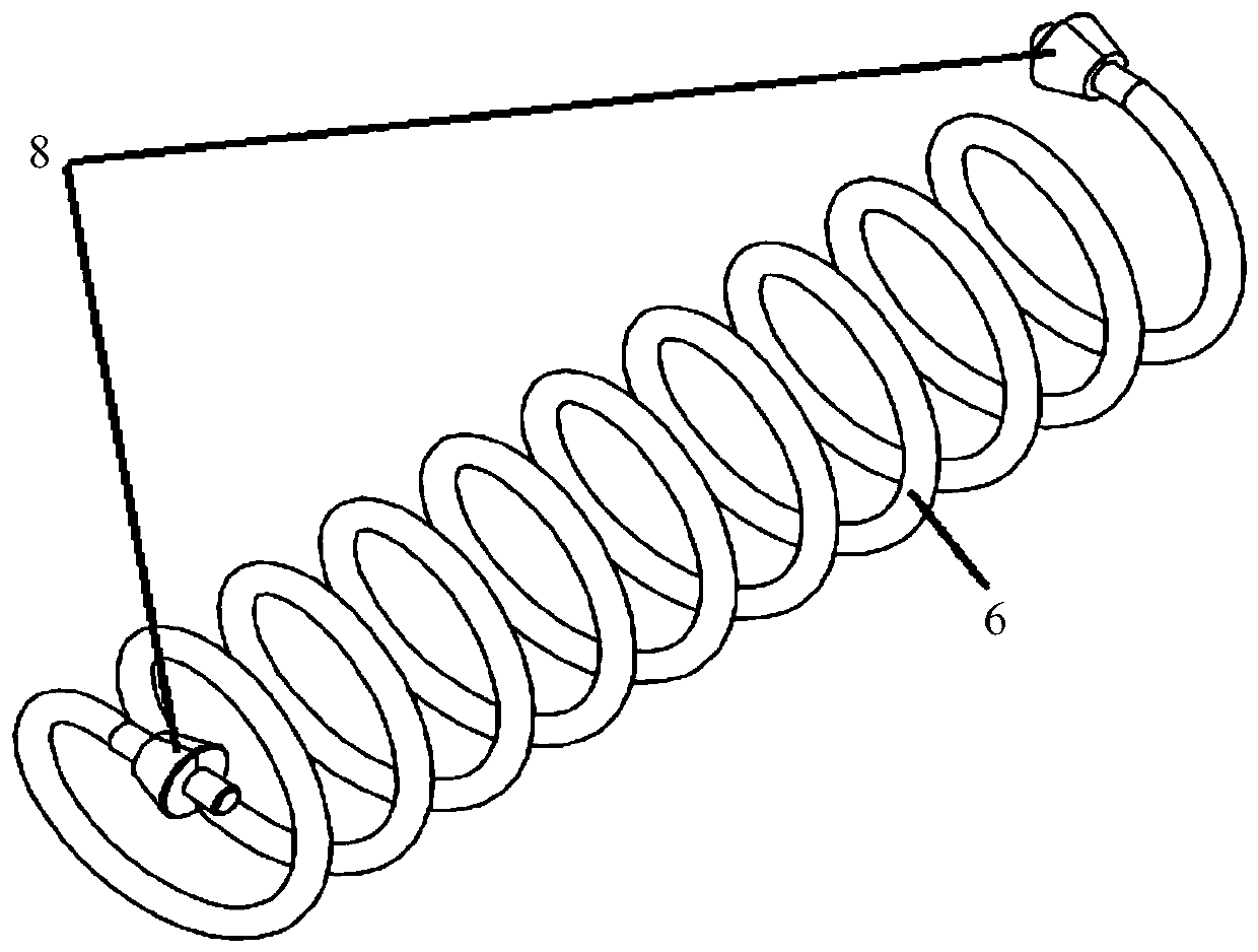 A spiral cable support