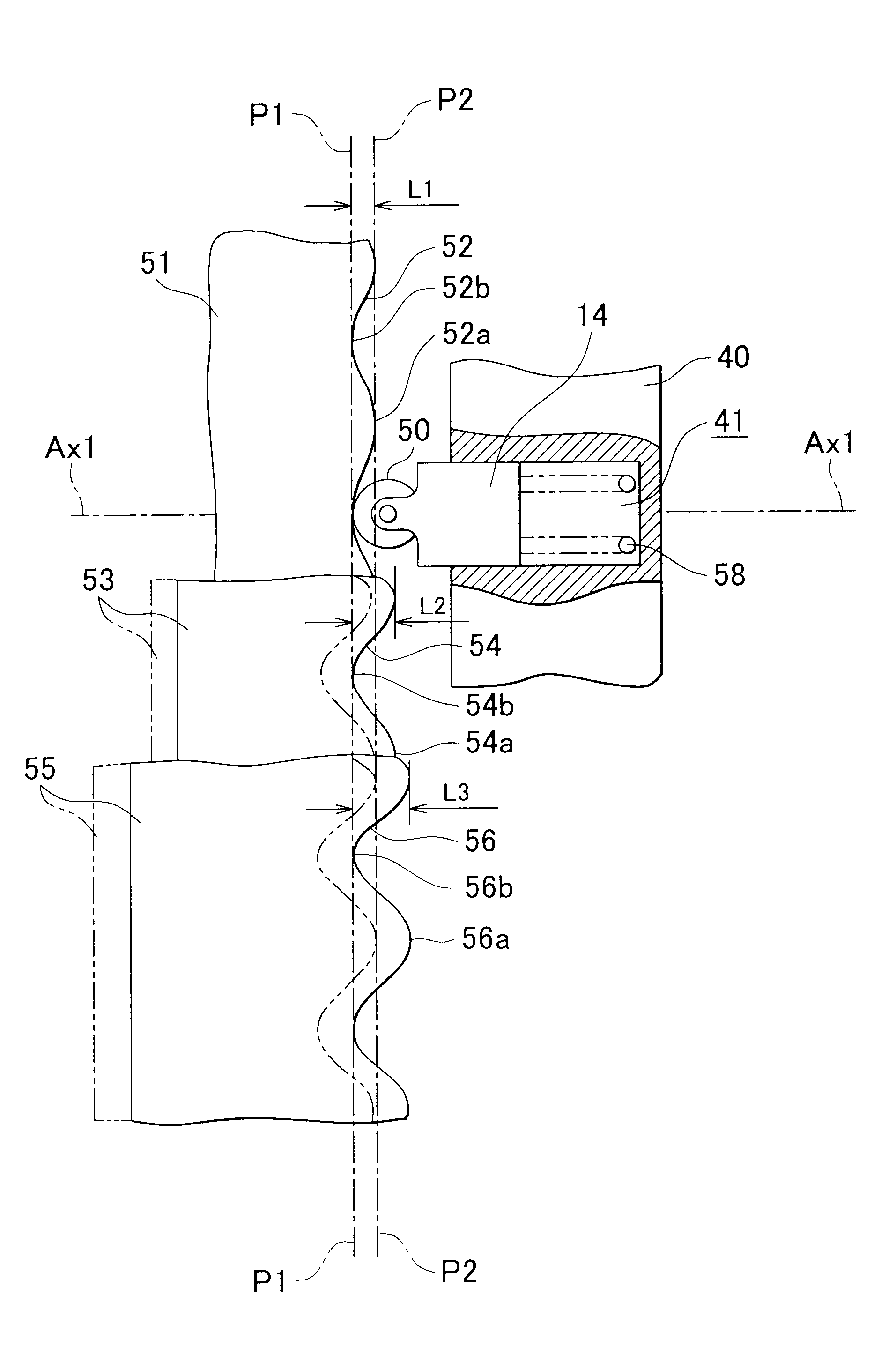 Axial piston pump, and power transmission device with axial piston pump