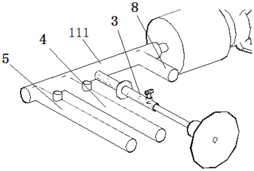 A pipe inner wall coating brushing and soot blowing and vacuuming device