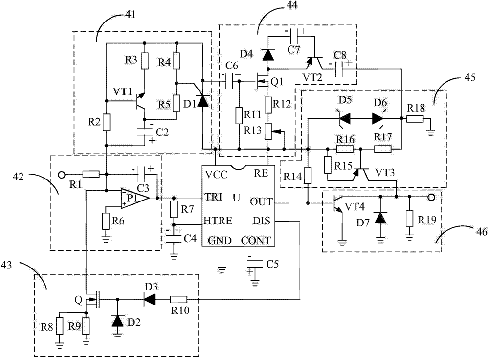 Energy-saving type motor control system based on field-effect transistor common source amplifying circuit