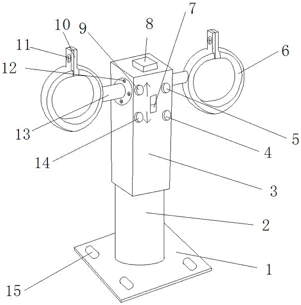 Height-adjustable gas pipeline support rack