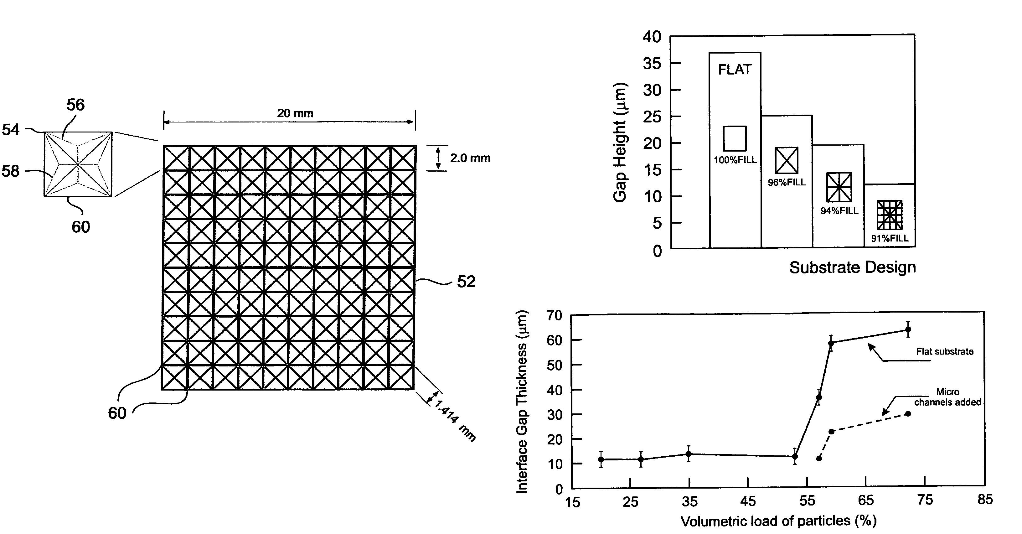 Thermal interface with a patterned structure