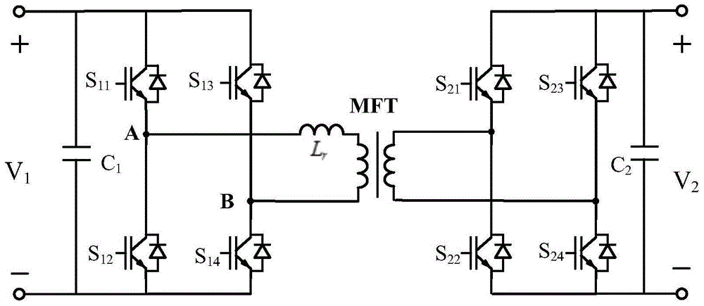 A bidirectional half-bridge three-level dc-dc converter current effective value minimization control method