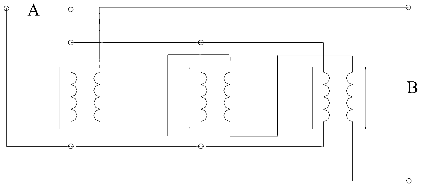Structure of main transformer composed of multiple transformers in inverter power sources