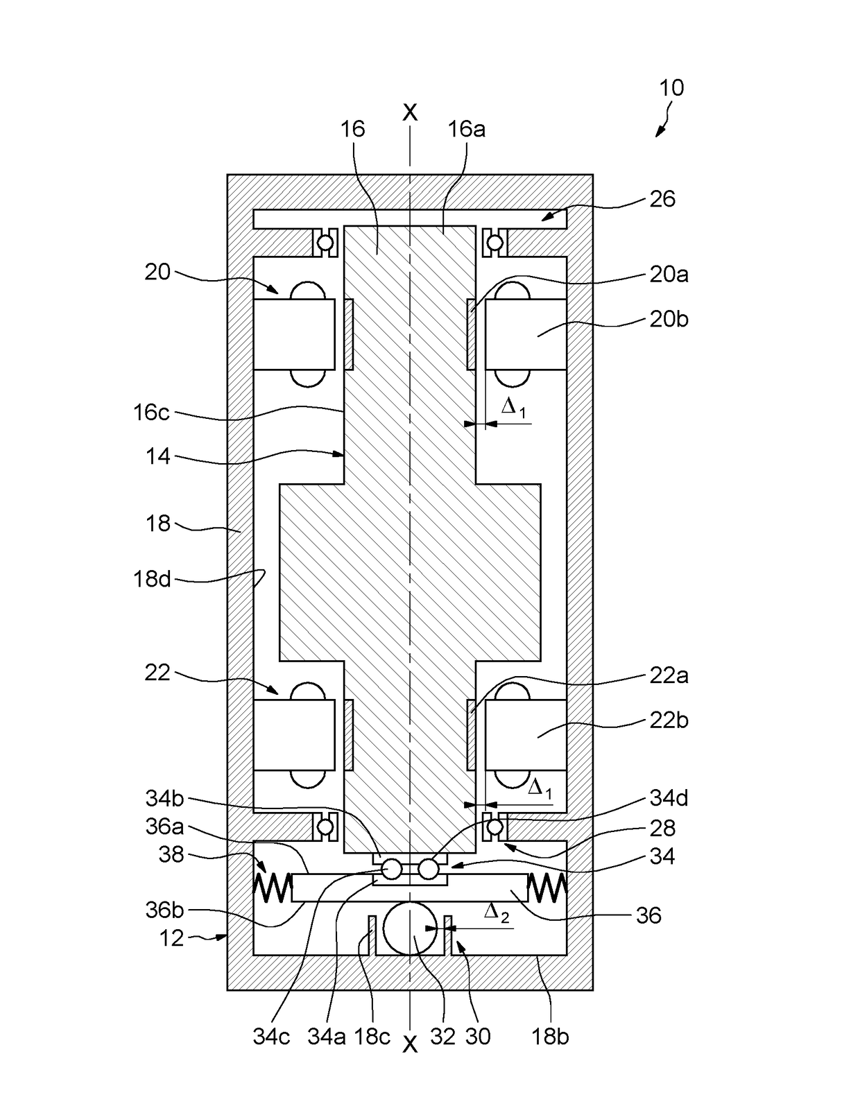 Rotary machine having magnetic and mechanical bearings