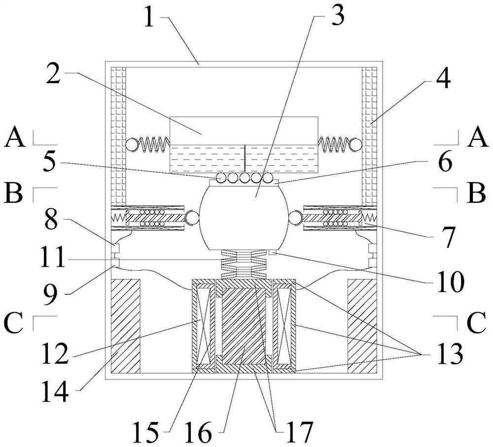 A semi-active negative stiffness multi-dimensional vibration damping device