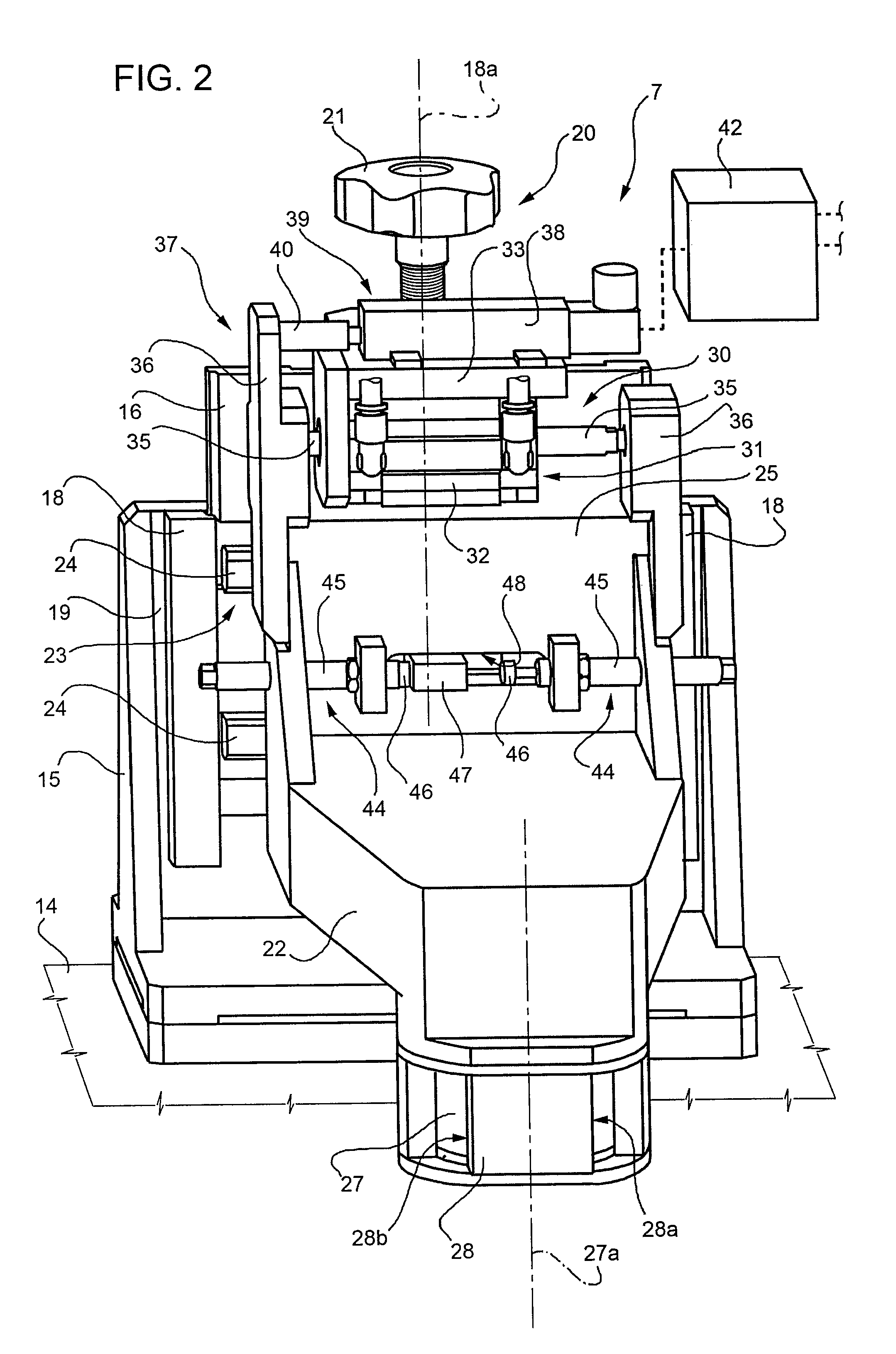 Grinding assembly for bevelling corners of glass sheets