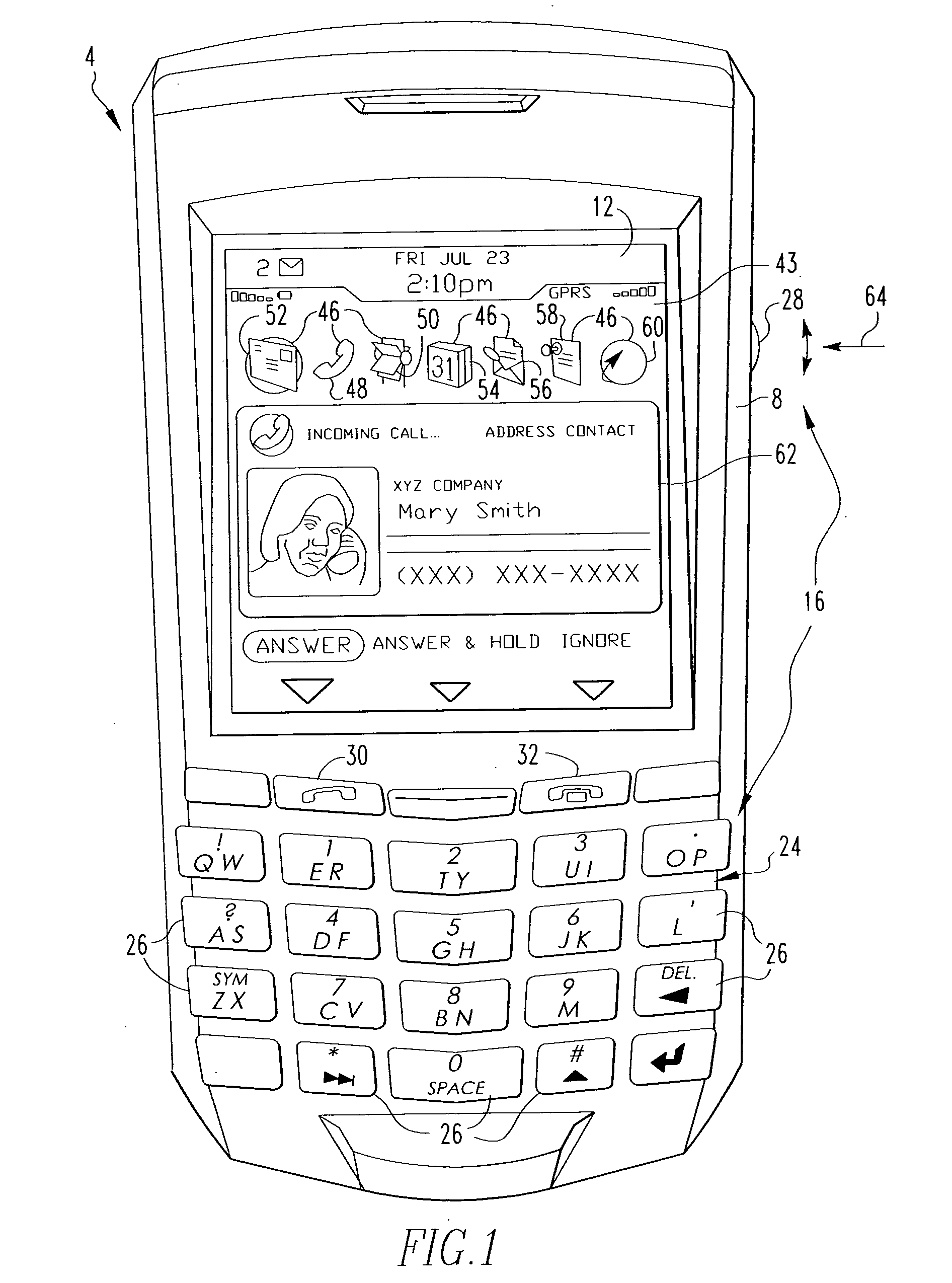 Handheld electronic device including cross application use of phone related inputs, and associated method