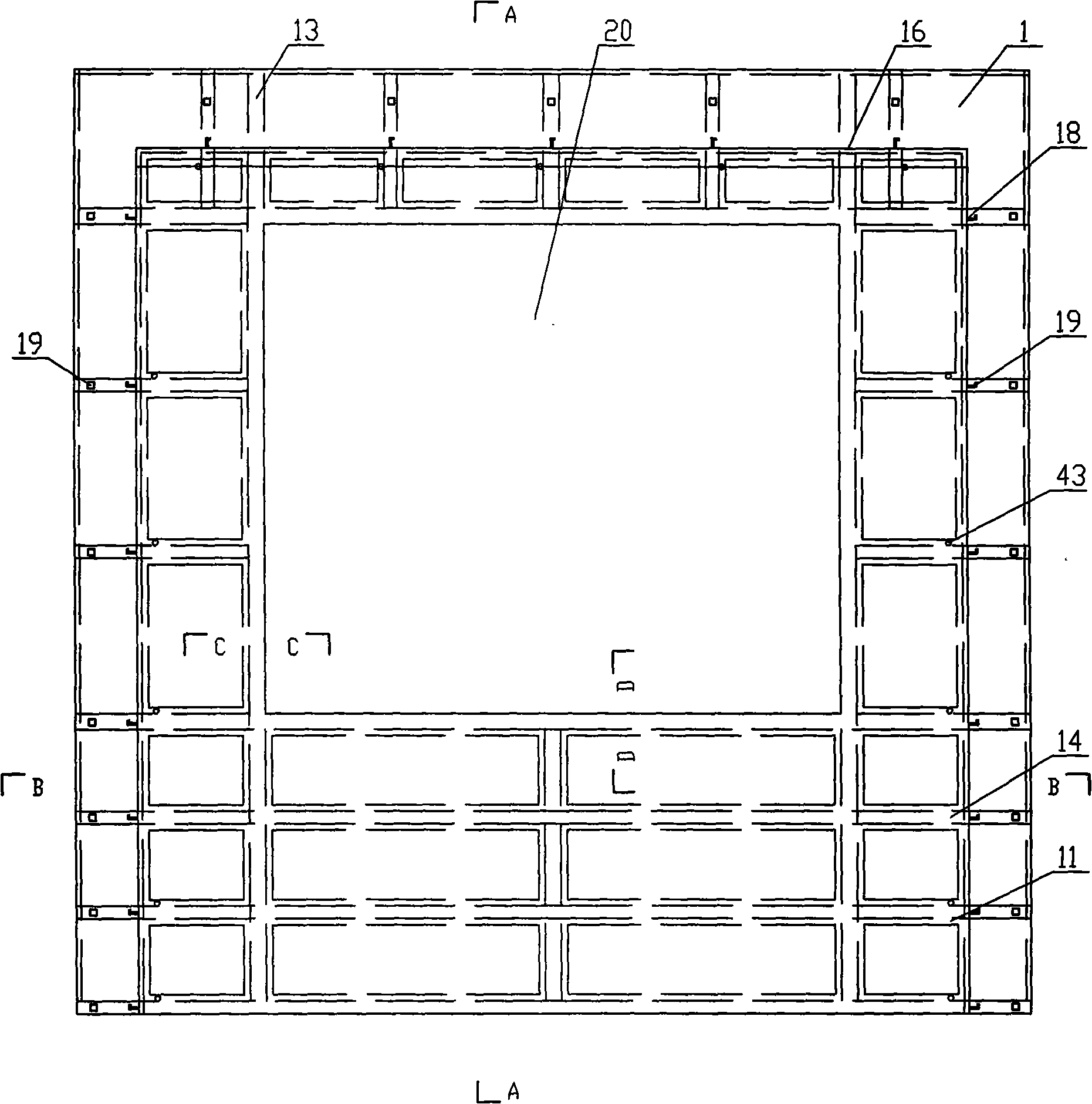 Light energy-conservation large-module combined exterior wall and method of manufacturing the same