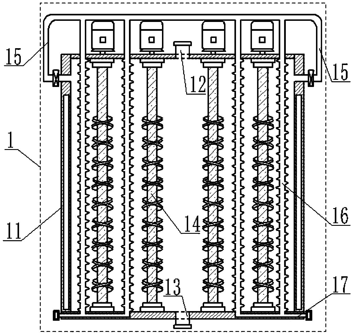 Squeezing dewatering and oil extraction apparatus for oil-containing sludge treatment