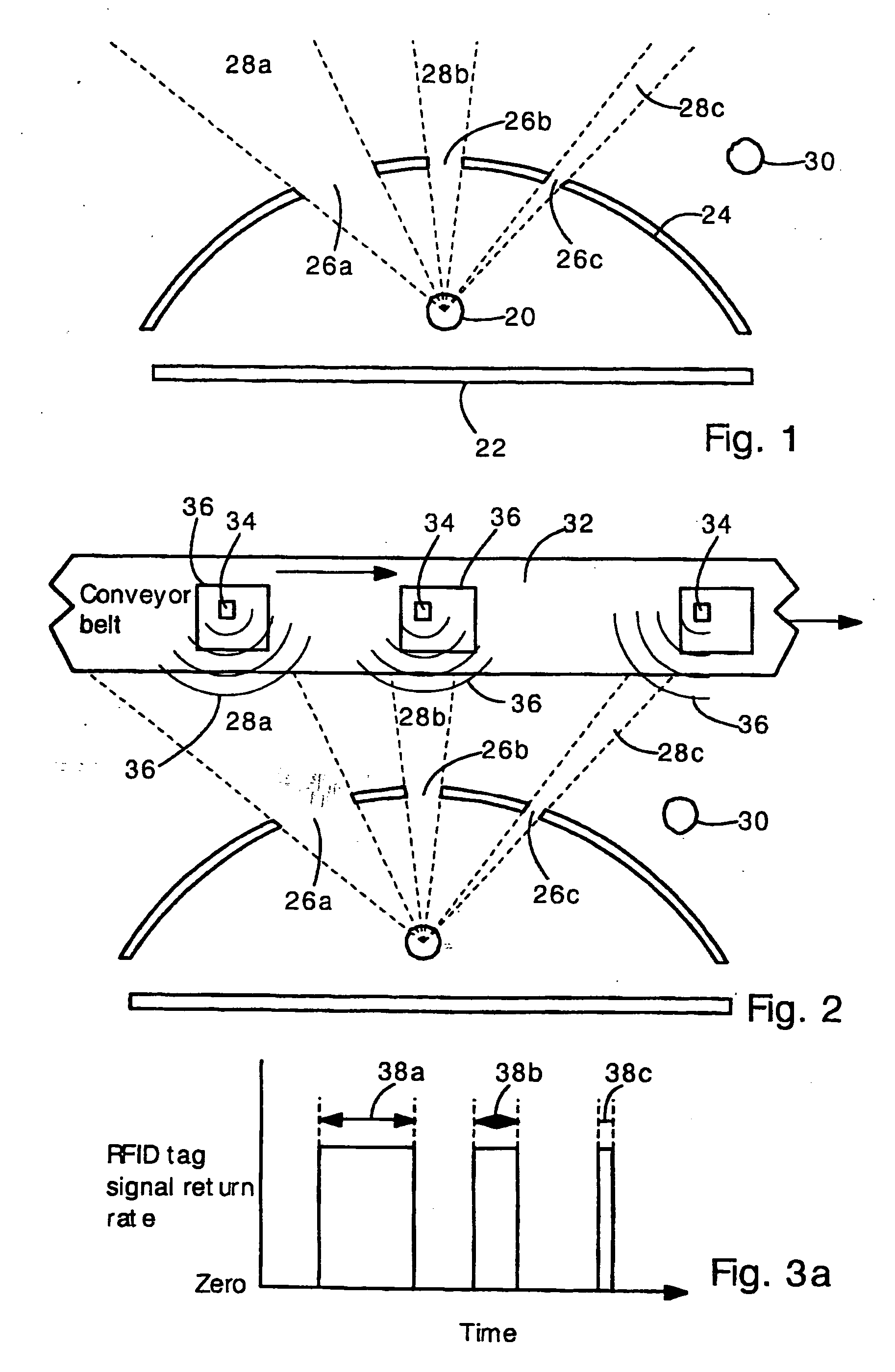 RFID reader having antenna with directional attenuation panels for determining RFID tag location