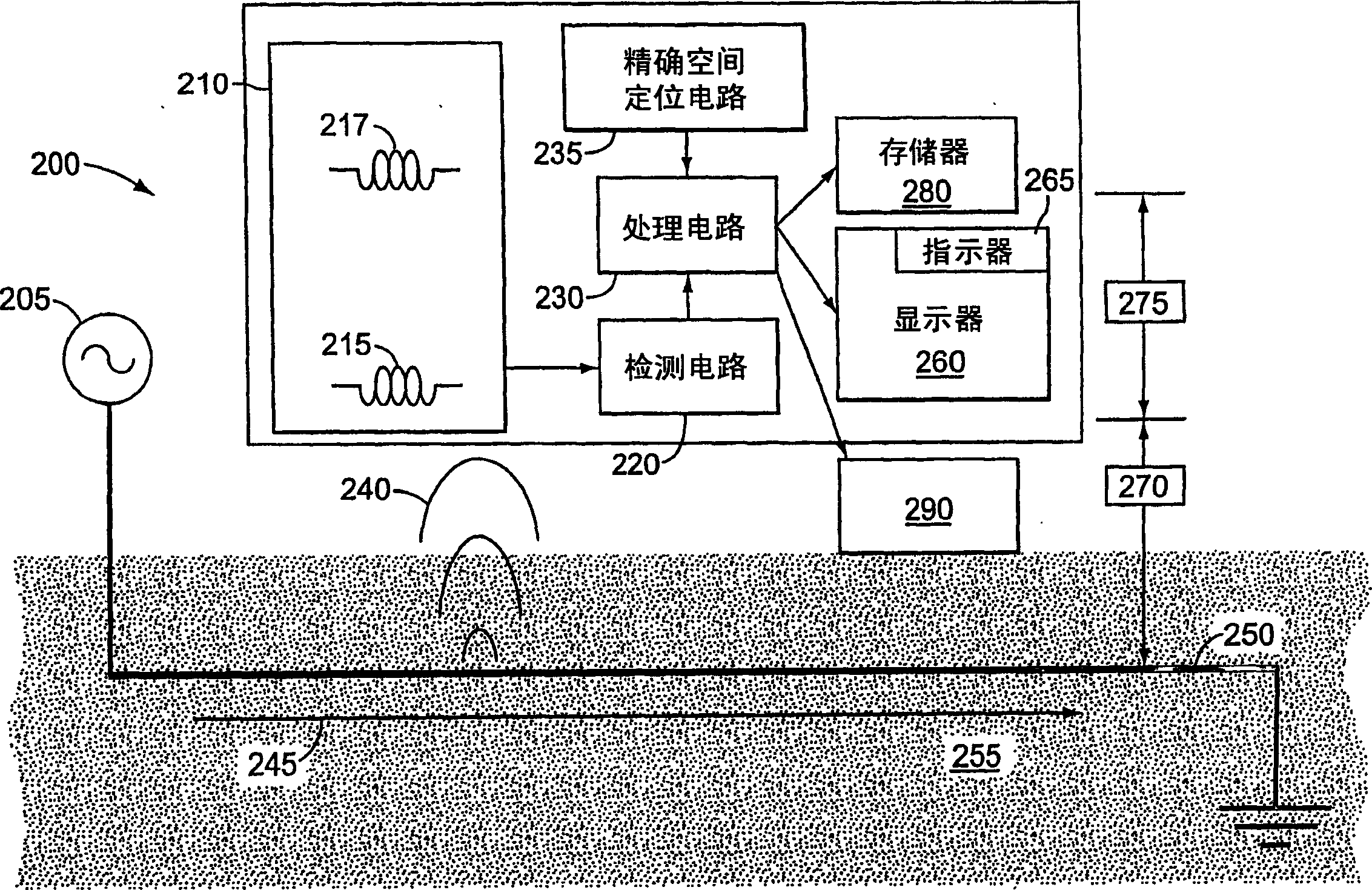 Buried line locator with integral position sensing