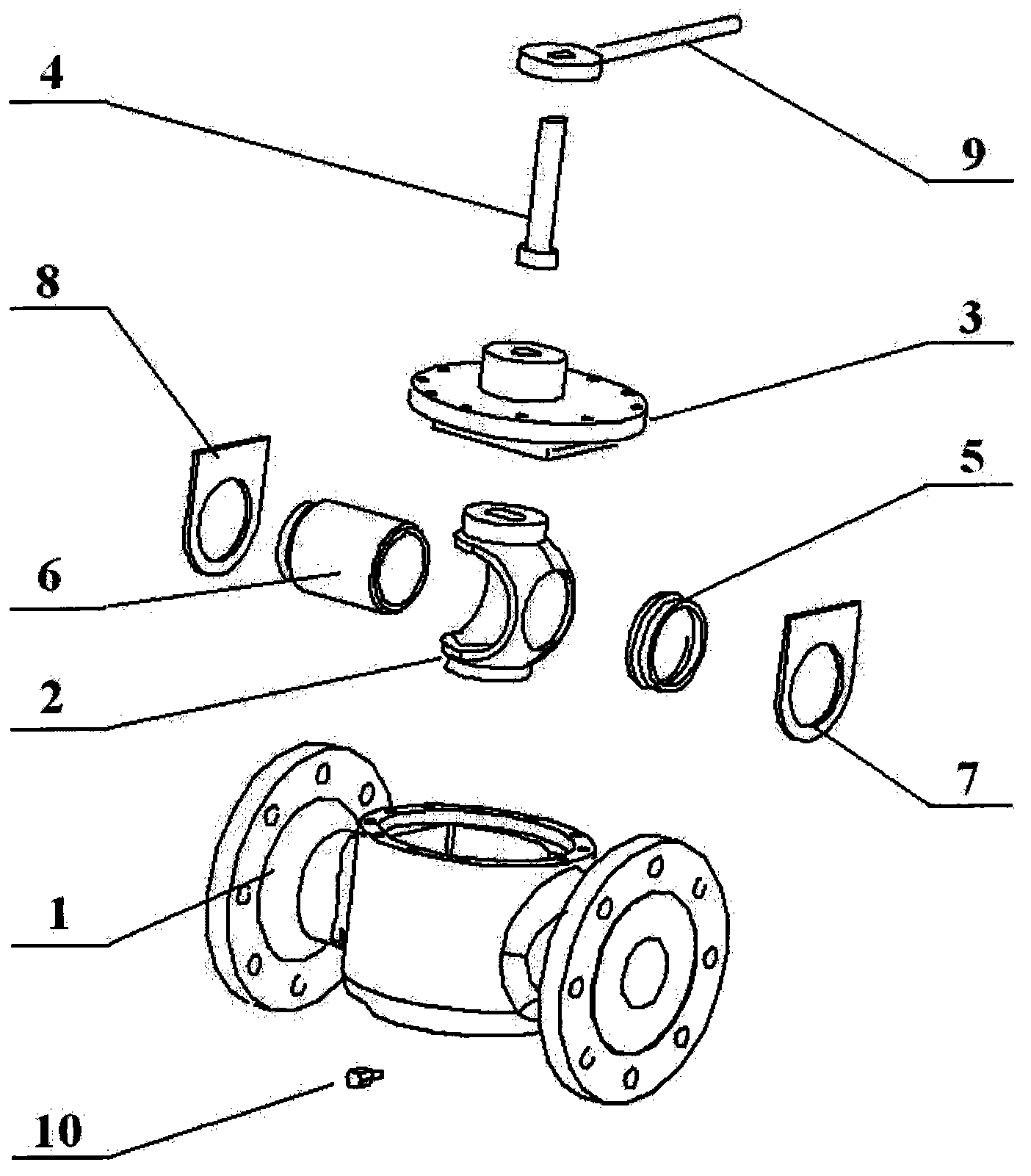 Forced seal valve with modular design and angular travel operation