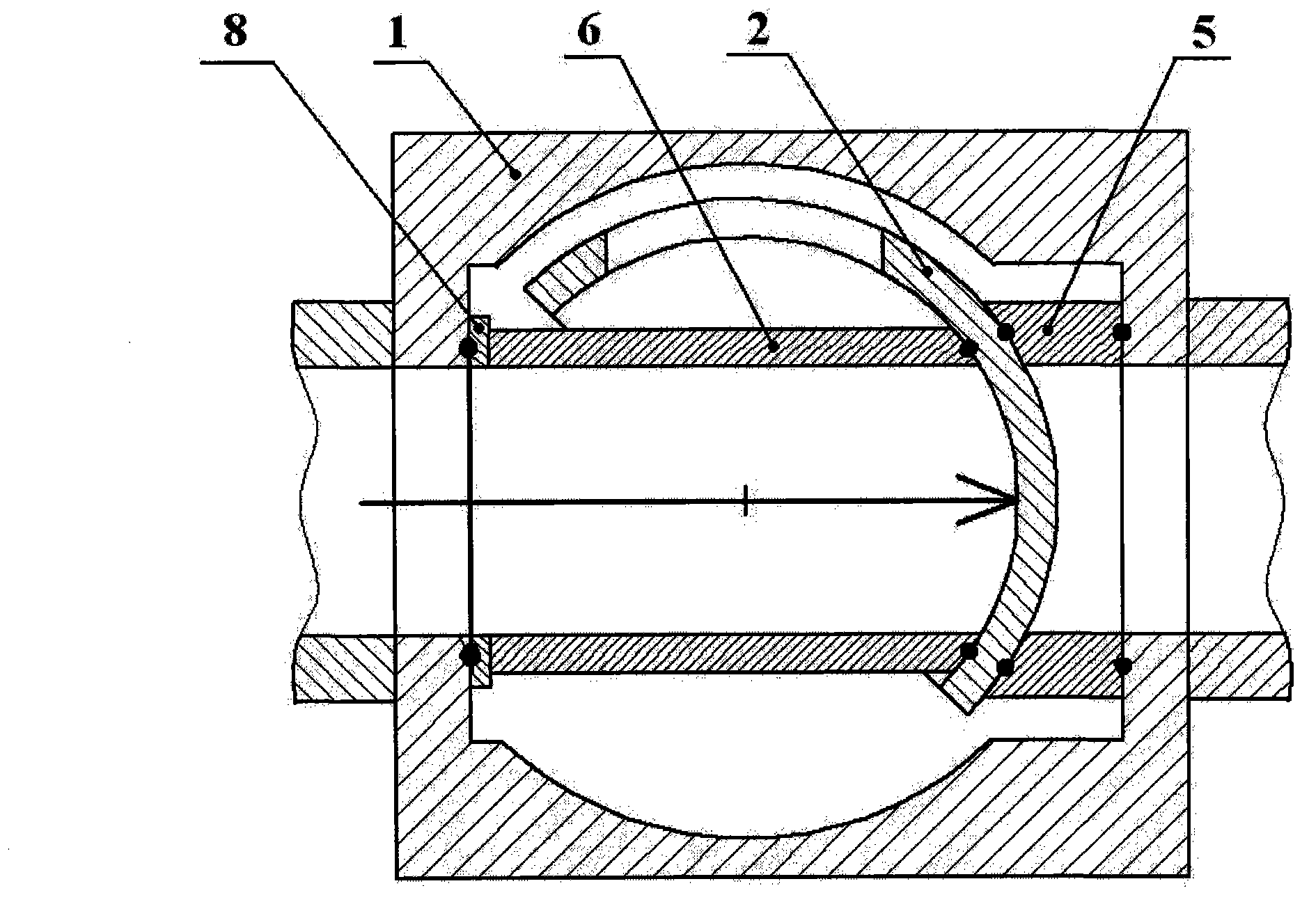 Forced seal valve with modular design and angular travel operation
